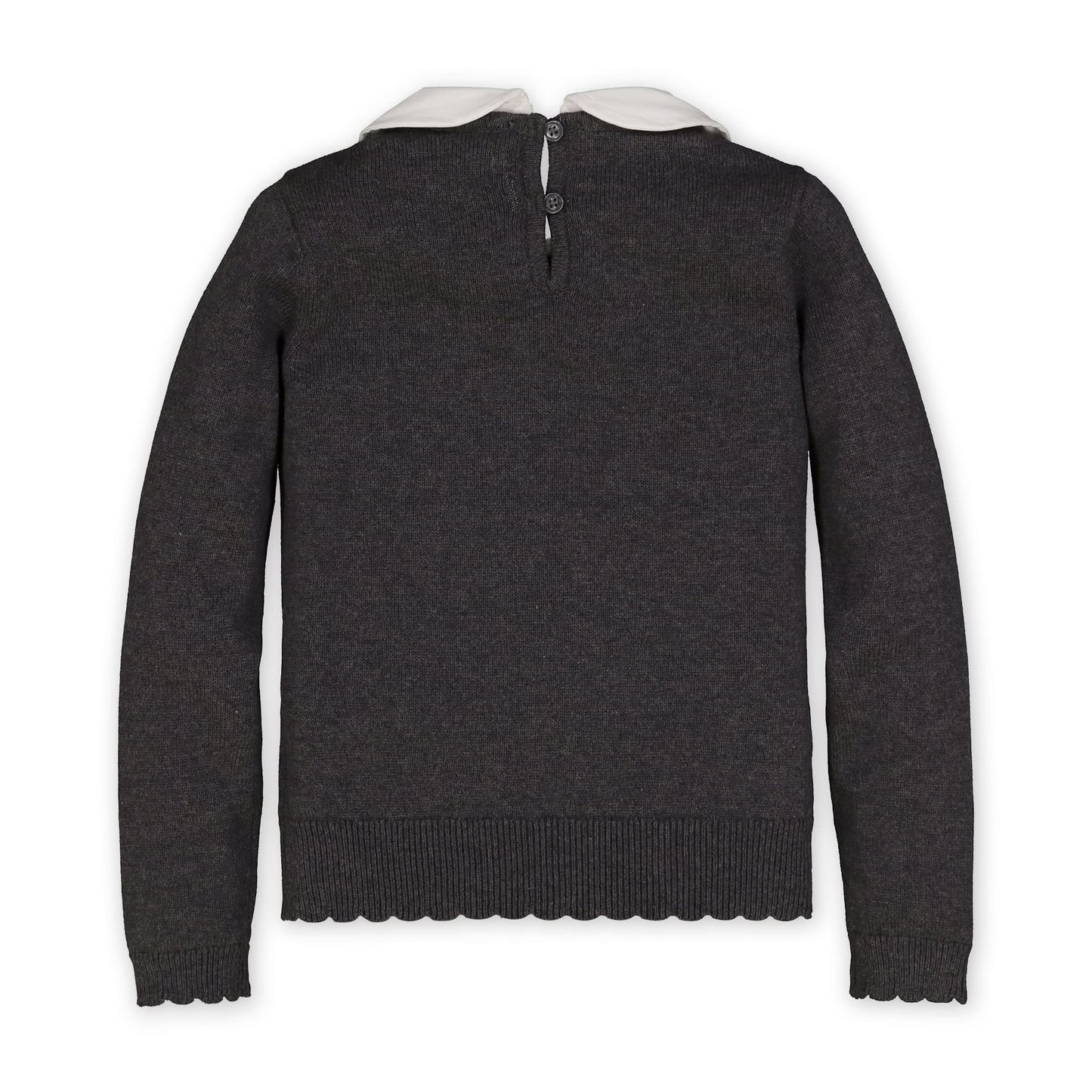 French Look Sweater with Collar and Bow