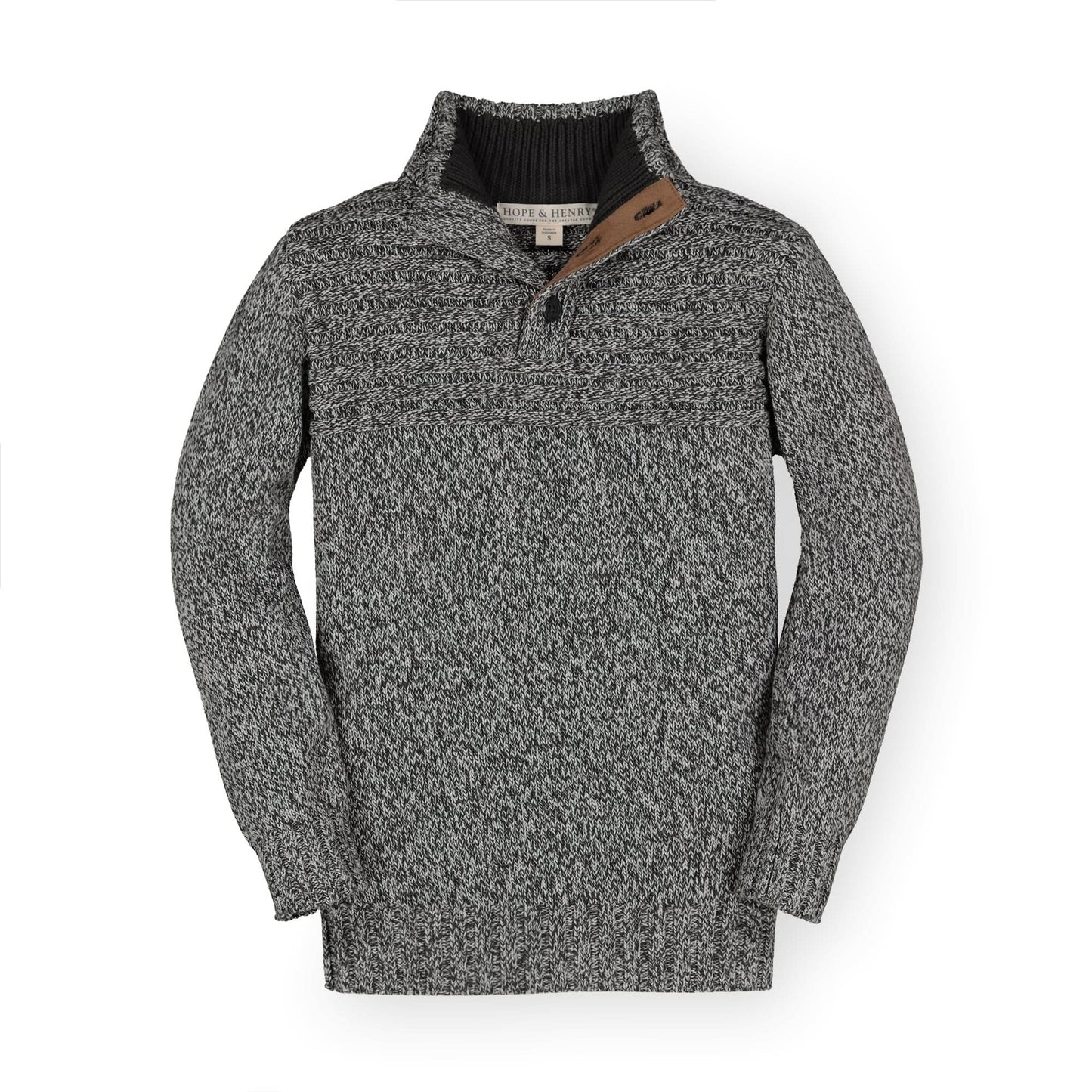 Mock Neck Button Placket Sweater