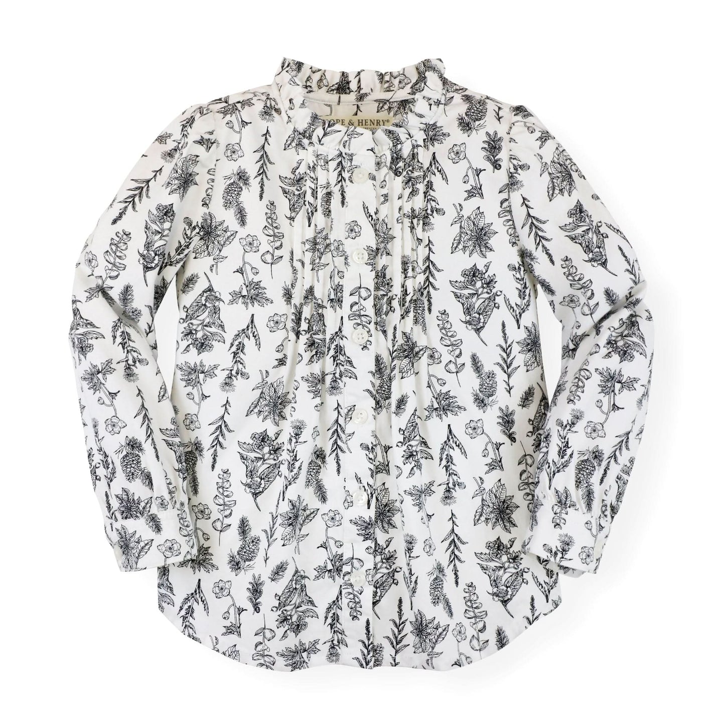 Ruffle Neck Blouse with Pintucks - Made with Organic Cotton - Baby