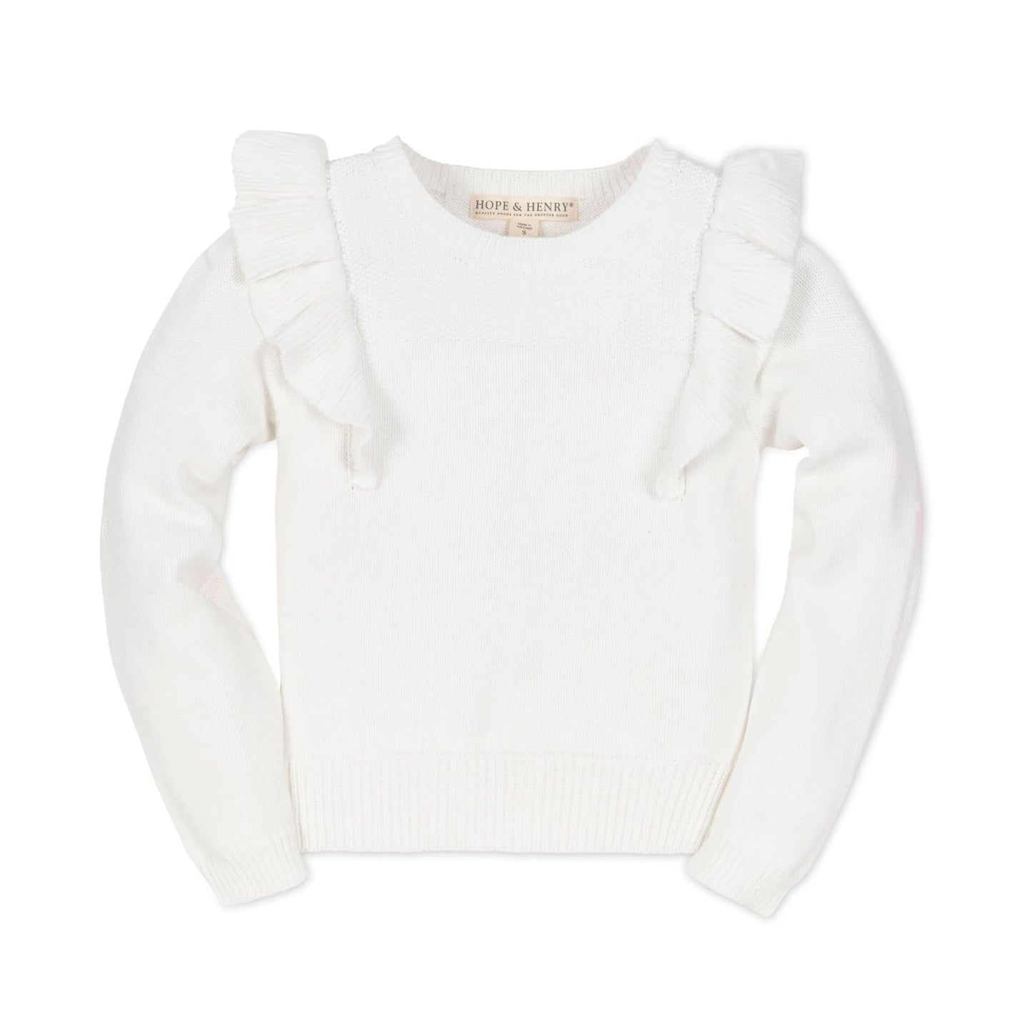 Textured Yoke Ruffle Sweater