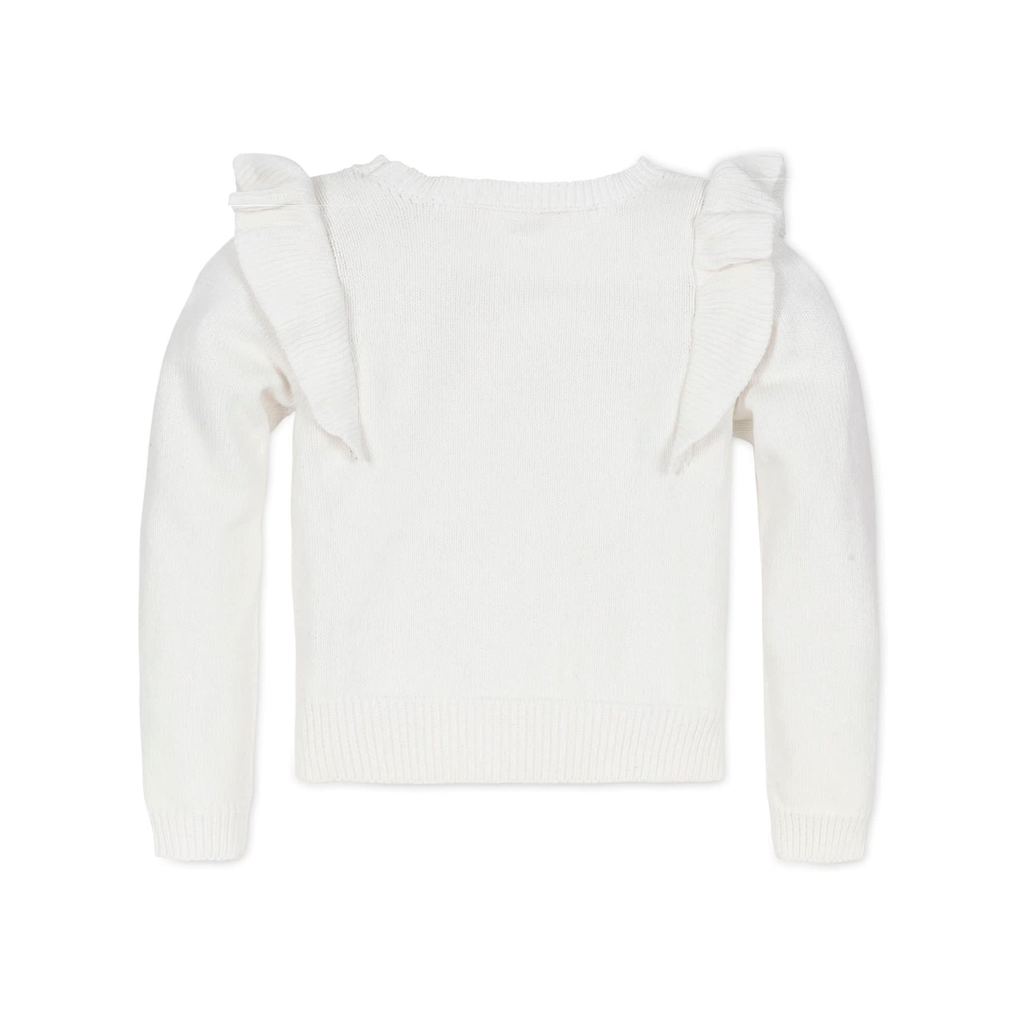 Textured Yoke Ruffle Sweater