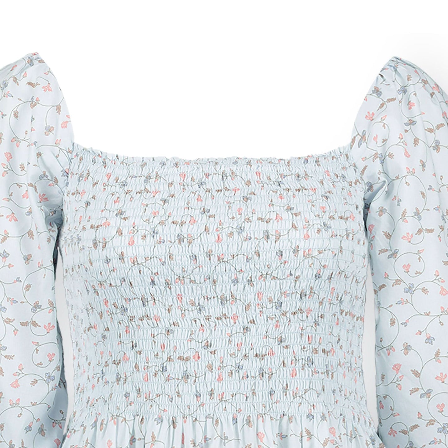 Smocked Bubble Sleeve Organic Dress