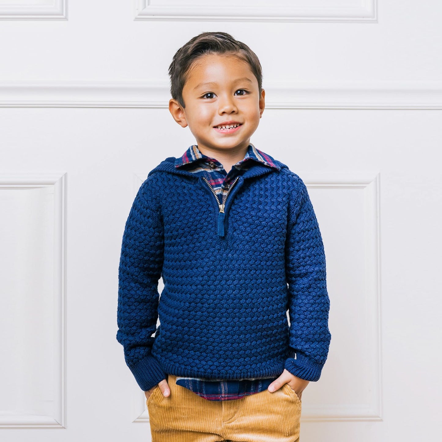 Hooded Half Zip Organic Sweater