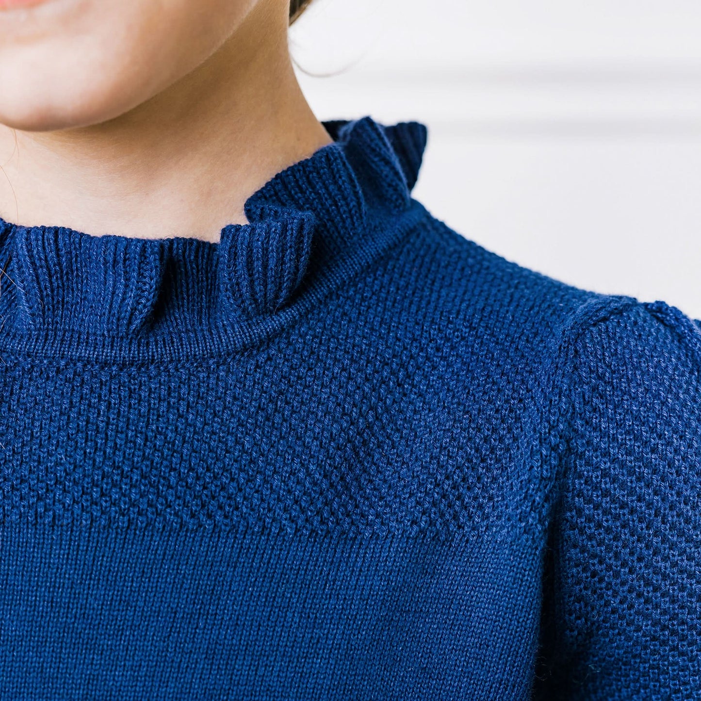 Ruffle Neck Sweater Dress