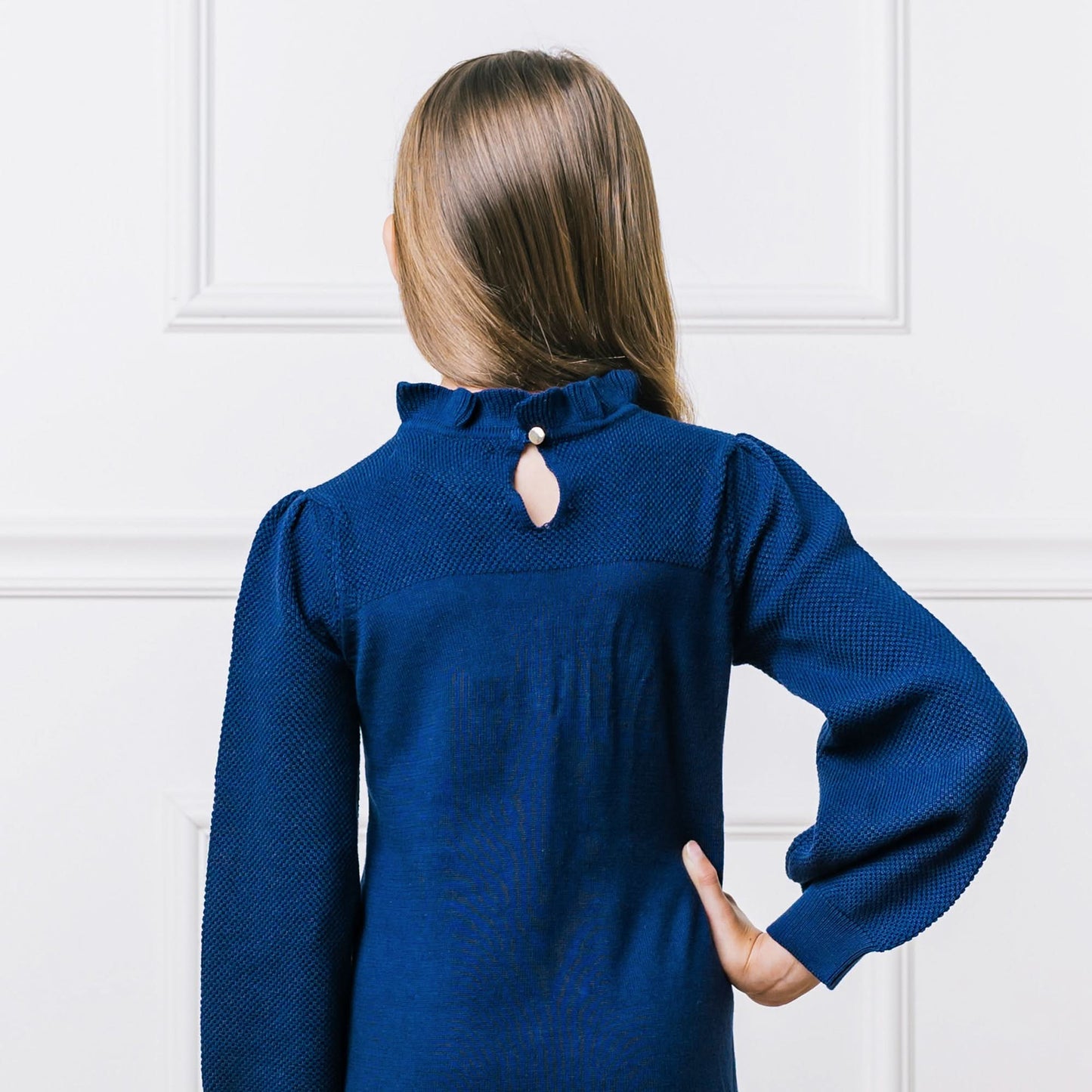 Ruffle Neck Sweater Dress