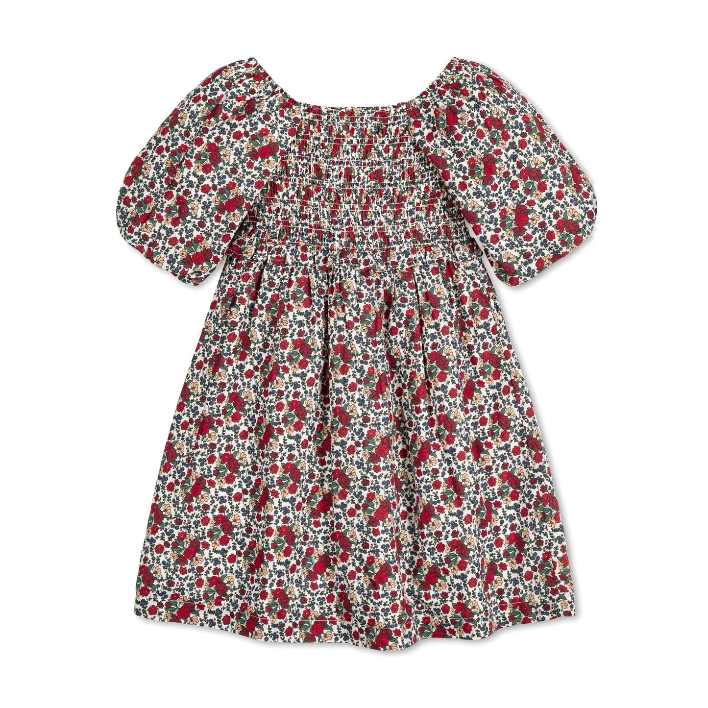 Smocked Bubble Sleeve Dress