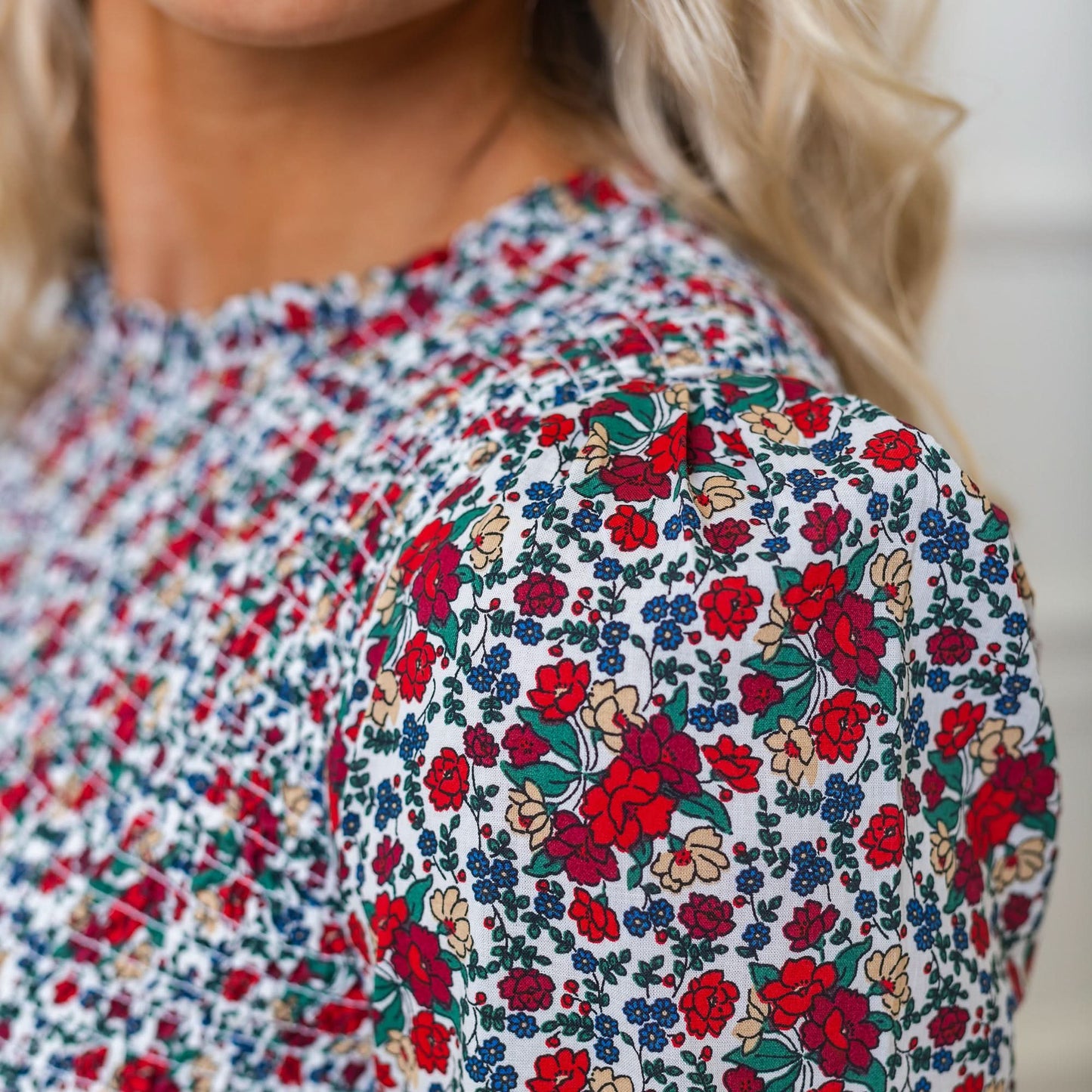 Smocked Ruffle Collar Dress