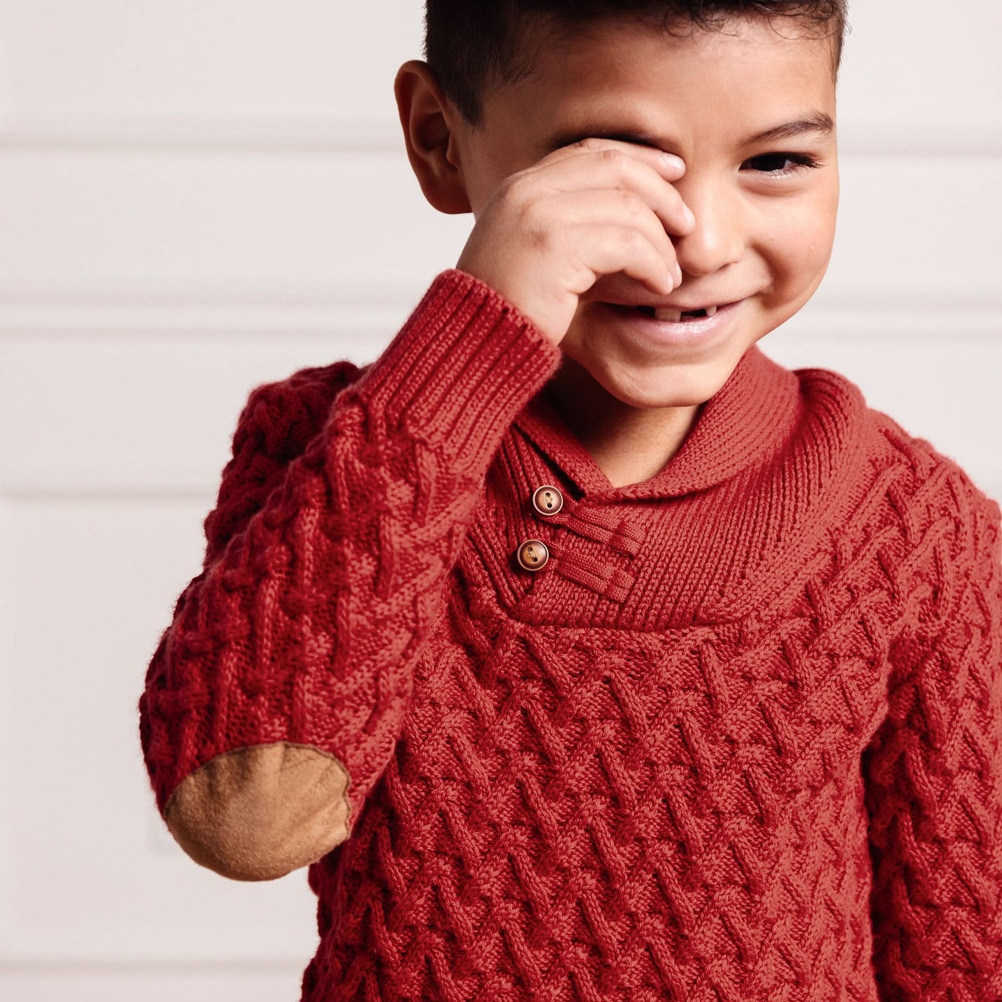 Organic Shawl Collar Cable Sweater - Baby