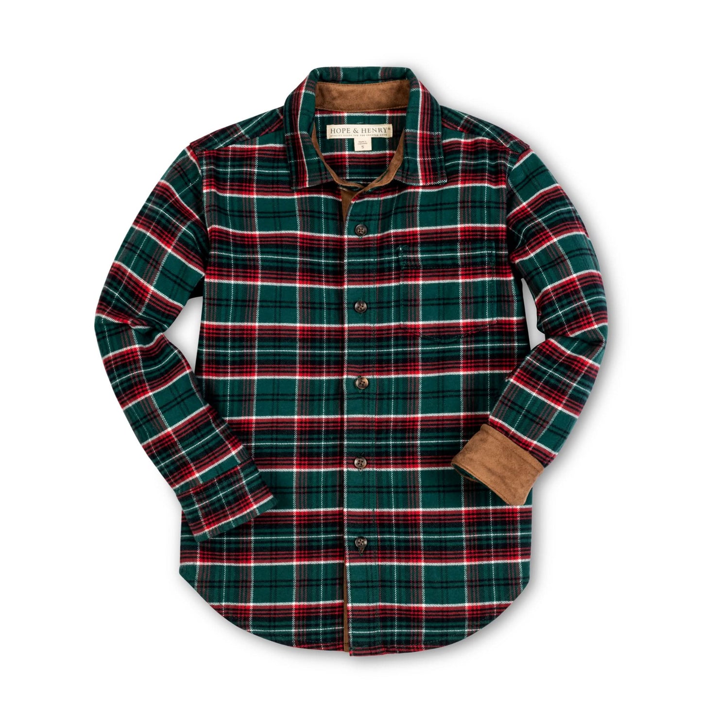 Organic Flannel Shirt with Suede Detail