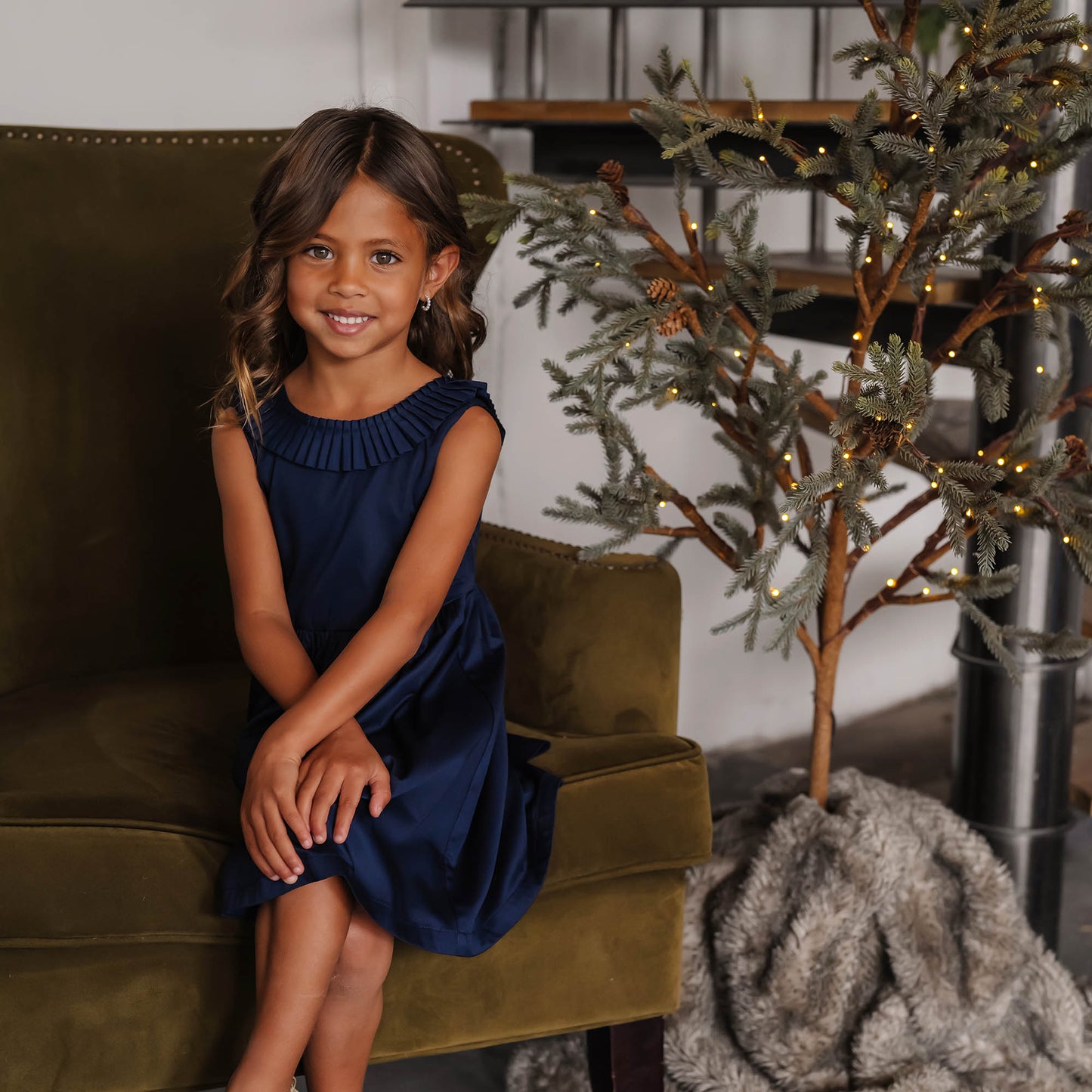 Pleated Collar Party Dress - Made with Organic Cotton - Baby