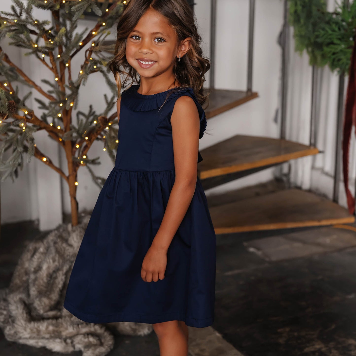 Pleated Collar Party Dress - Made with Organic Cotton - Baby