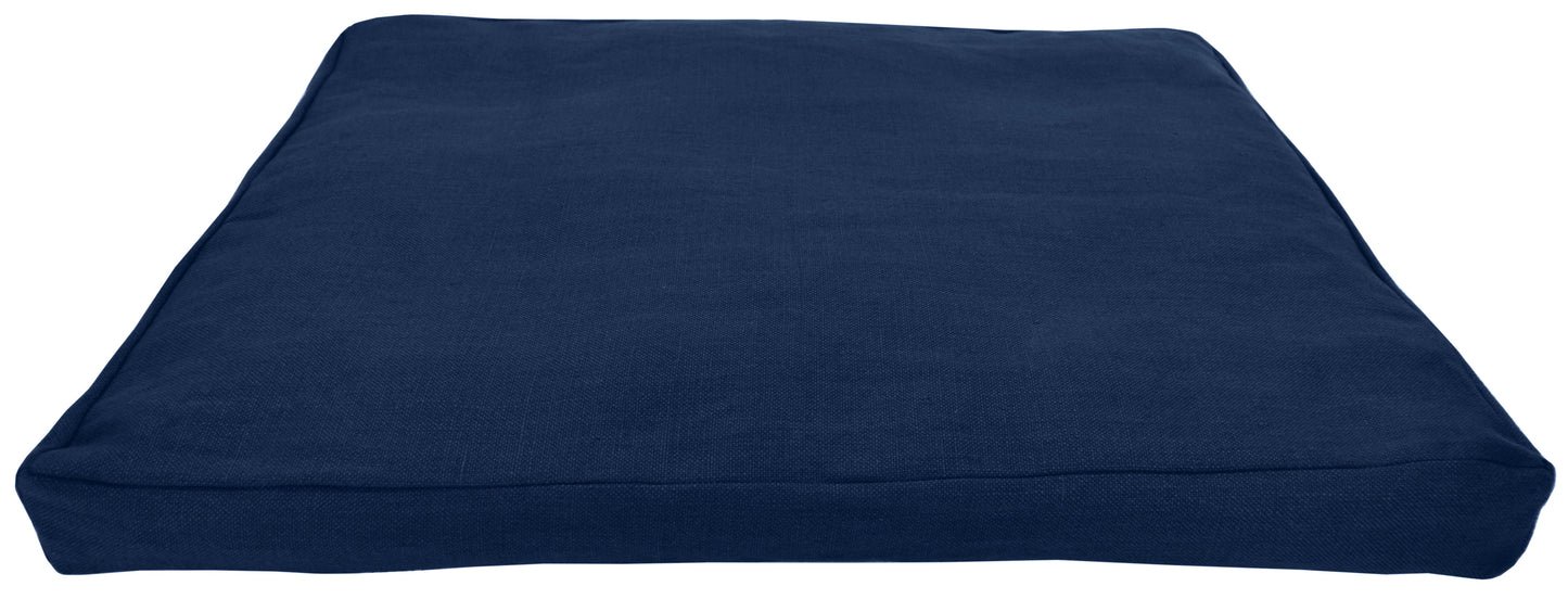 Zabuton Meditation Base Cushion - Hemp Fabric Cover, Recycled Cotton Interior