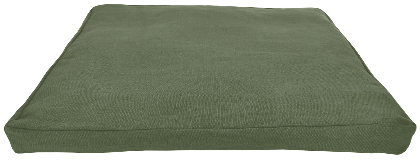 Zabuton Meditation Base Cushion - Hemp Fabric Cover, Recycled Cotton Interior