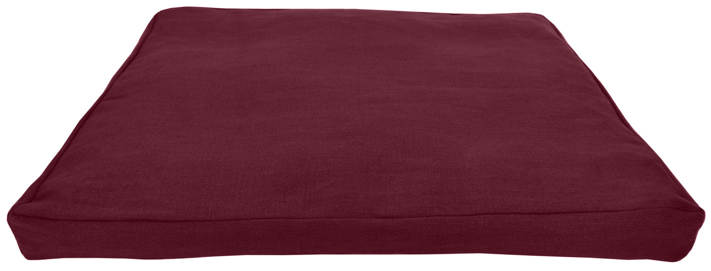 Zabuton Meditation Base Cushion - Hemp Fabric Cover, Recycled Cotton Interior