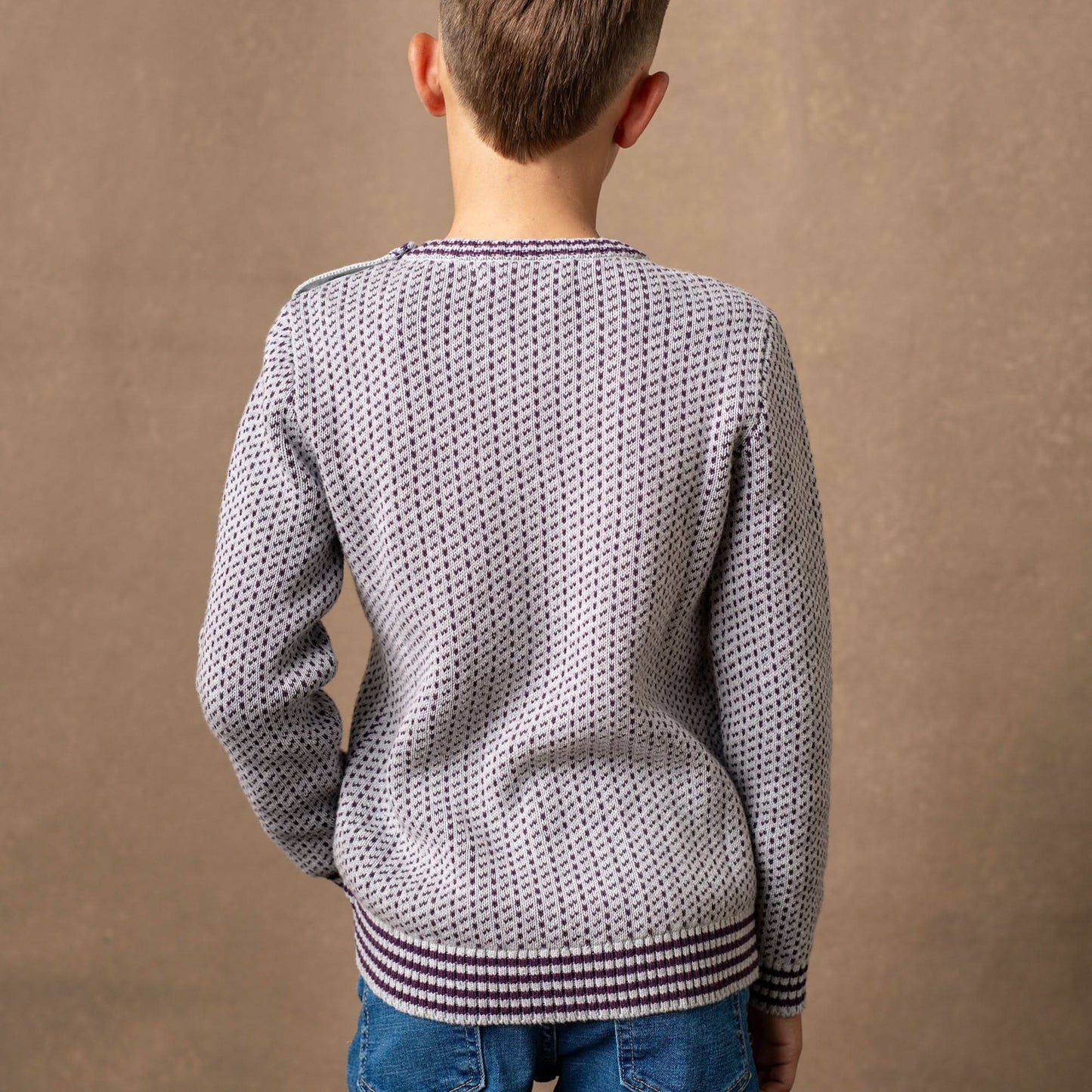 Organic Intarsia Crew Neck Sweater - Baby