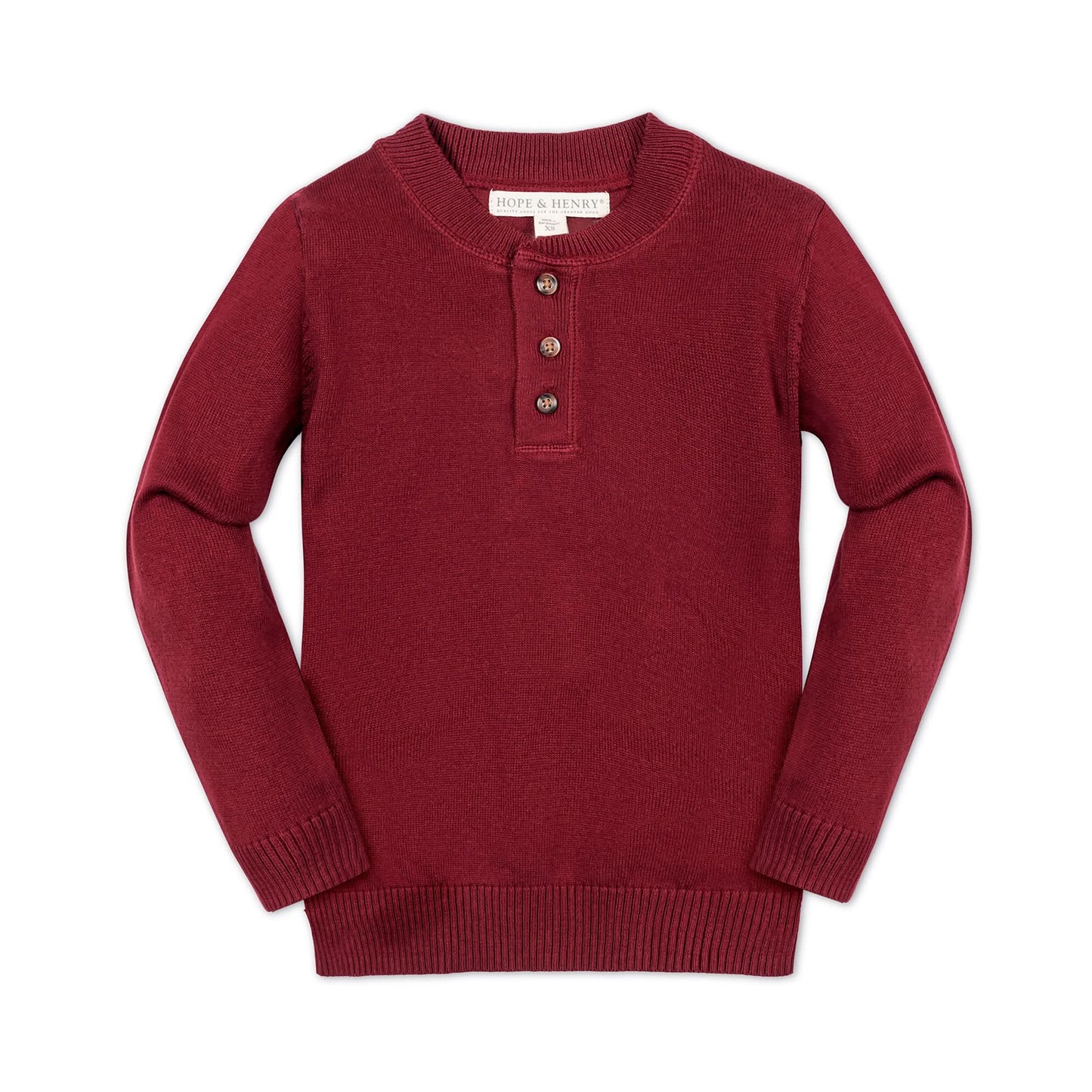 Organic Sweater Henley with Elbow Patches