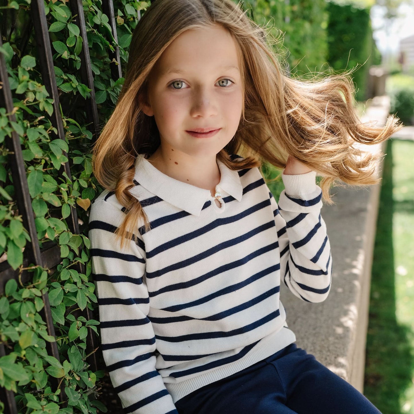 Organic French Collared Keyhole Sweater - Baby