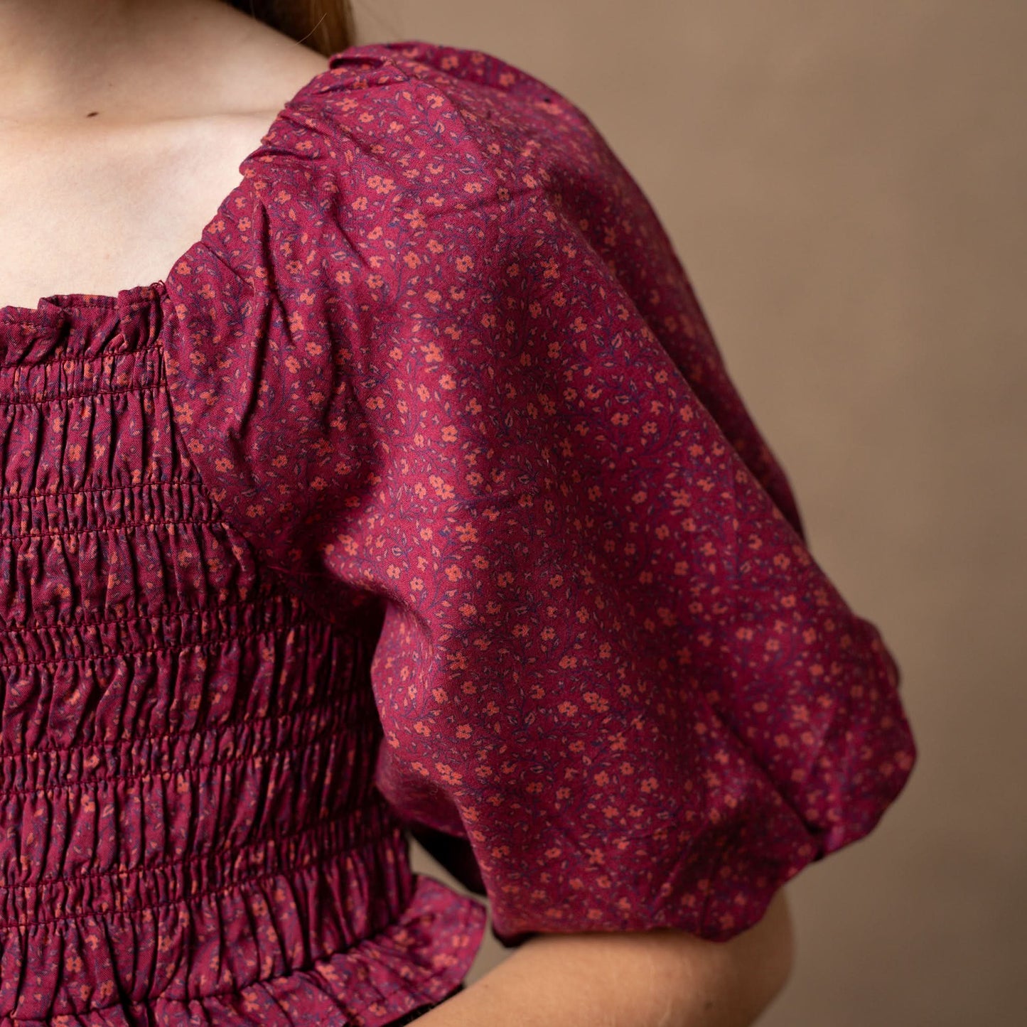 Organic Smocked Bubble Sleeve Dress - Baby