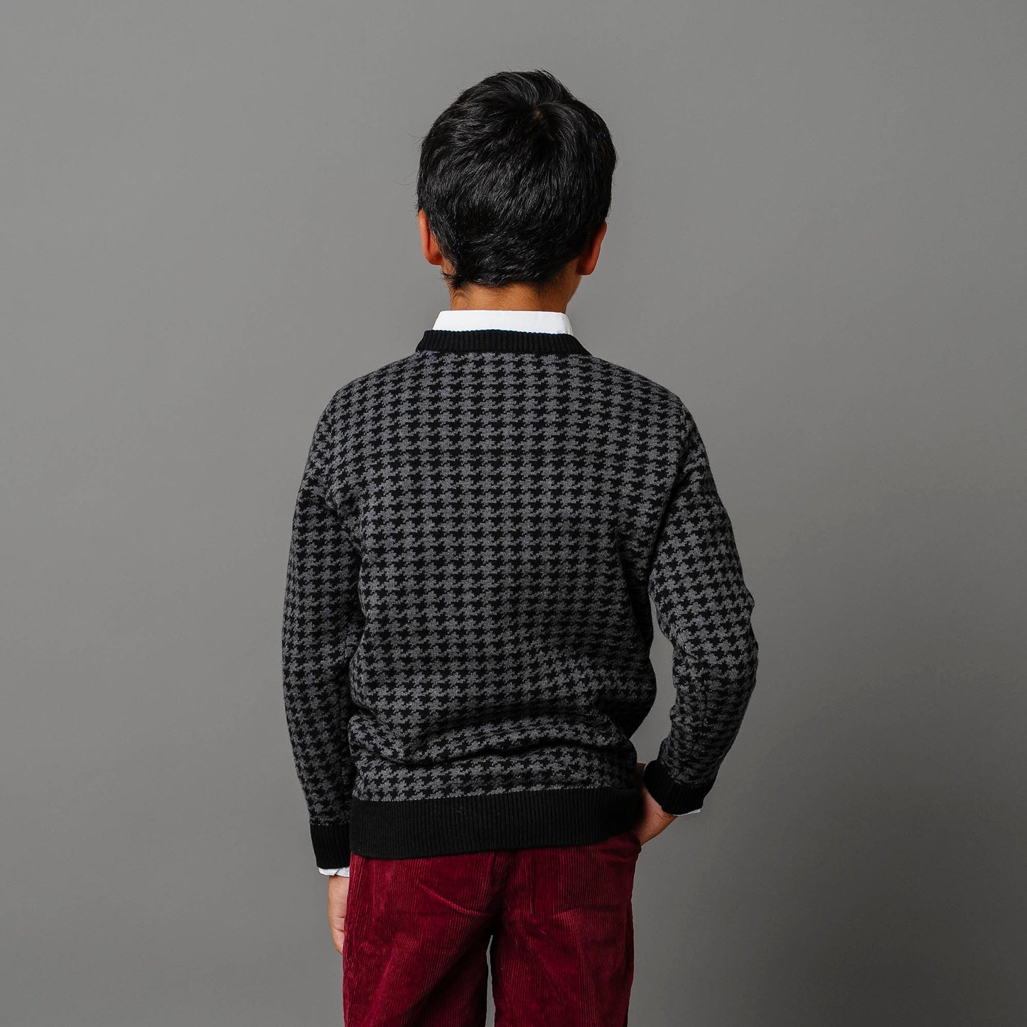 Organic Intarsia Crew Neck Sweater
