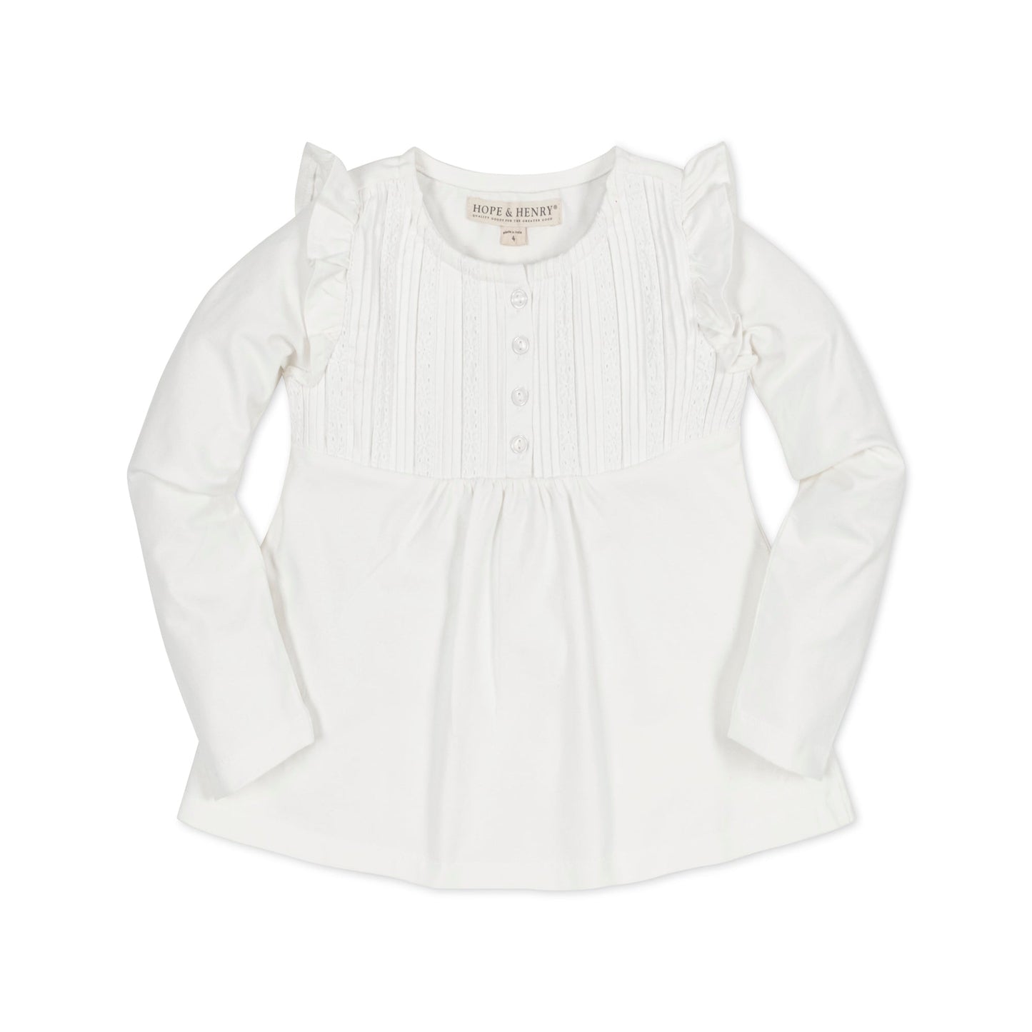 Organic Pintuck Flutter Knit Top