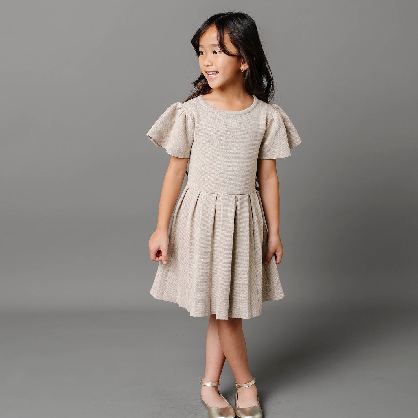 Organic Pleated Sweater Dress