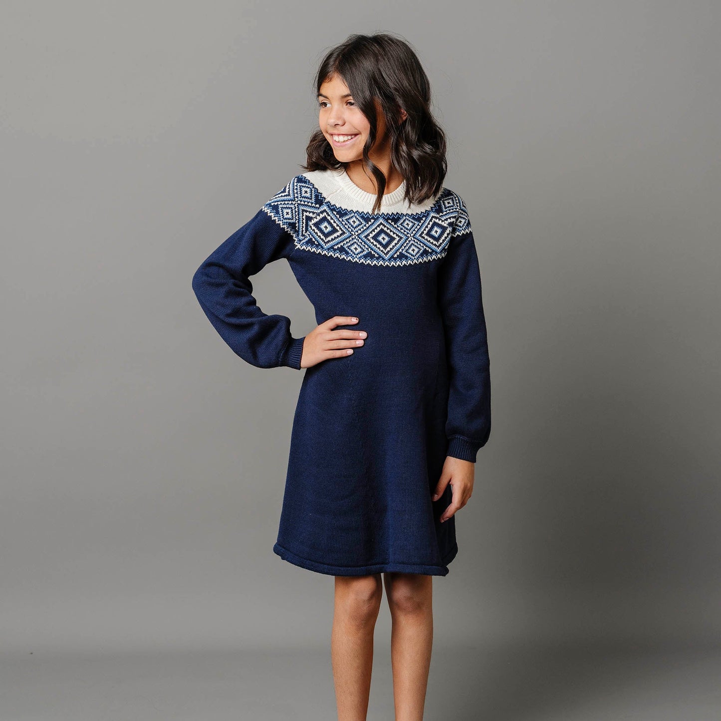 Organic Fair Isle Raglan Sweater Dress - Baby