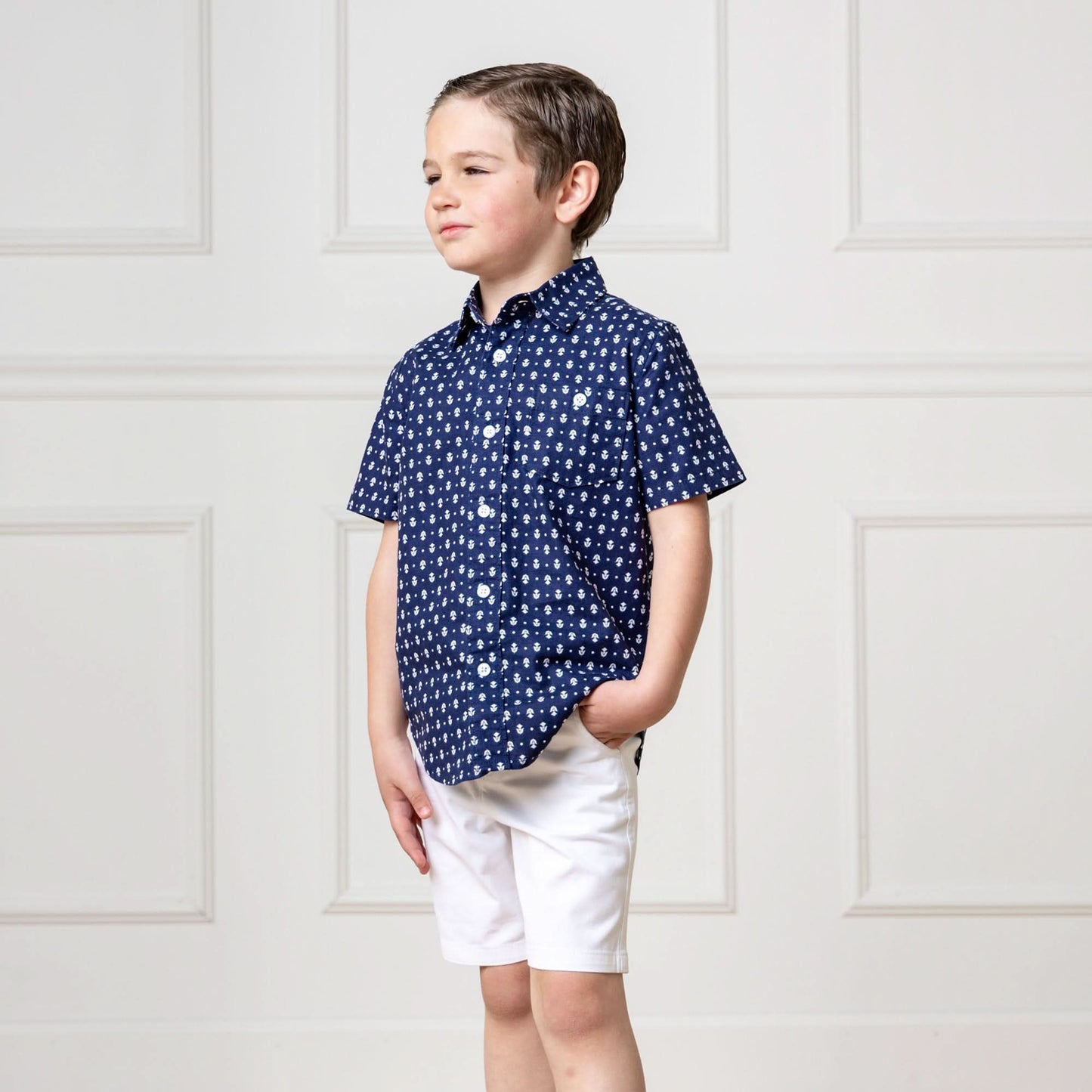 Linen Short Sleeve Button Down Shirt - Baby
