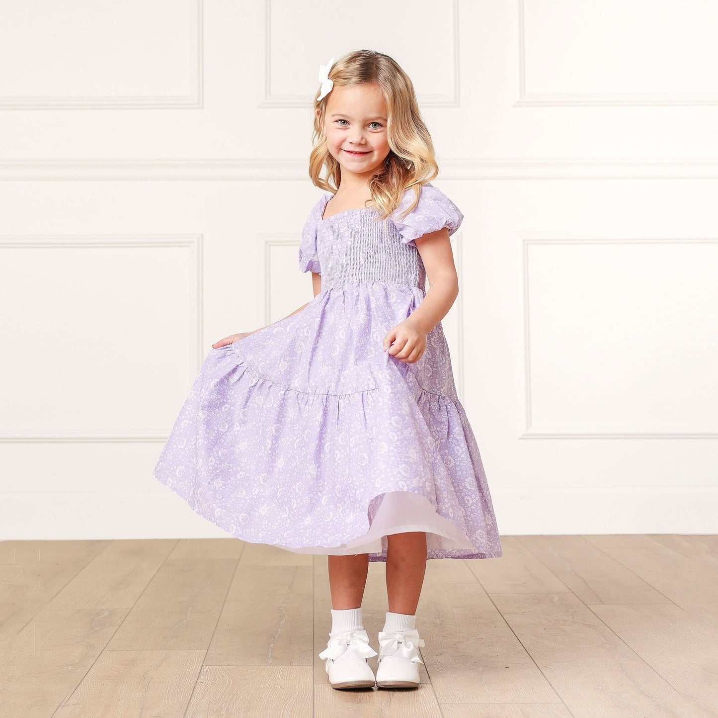 Smocked Bubble Sleeve Dress - Baby