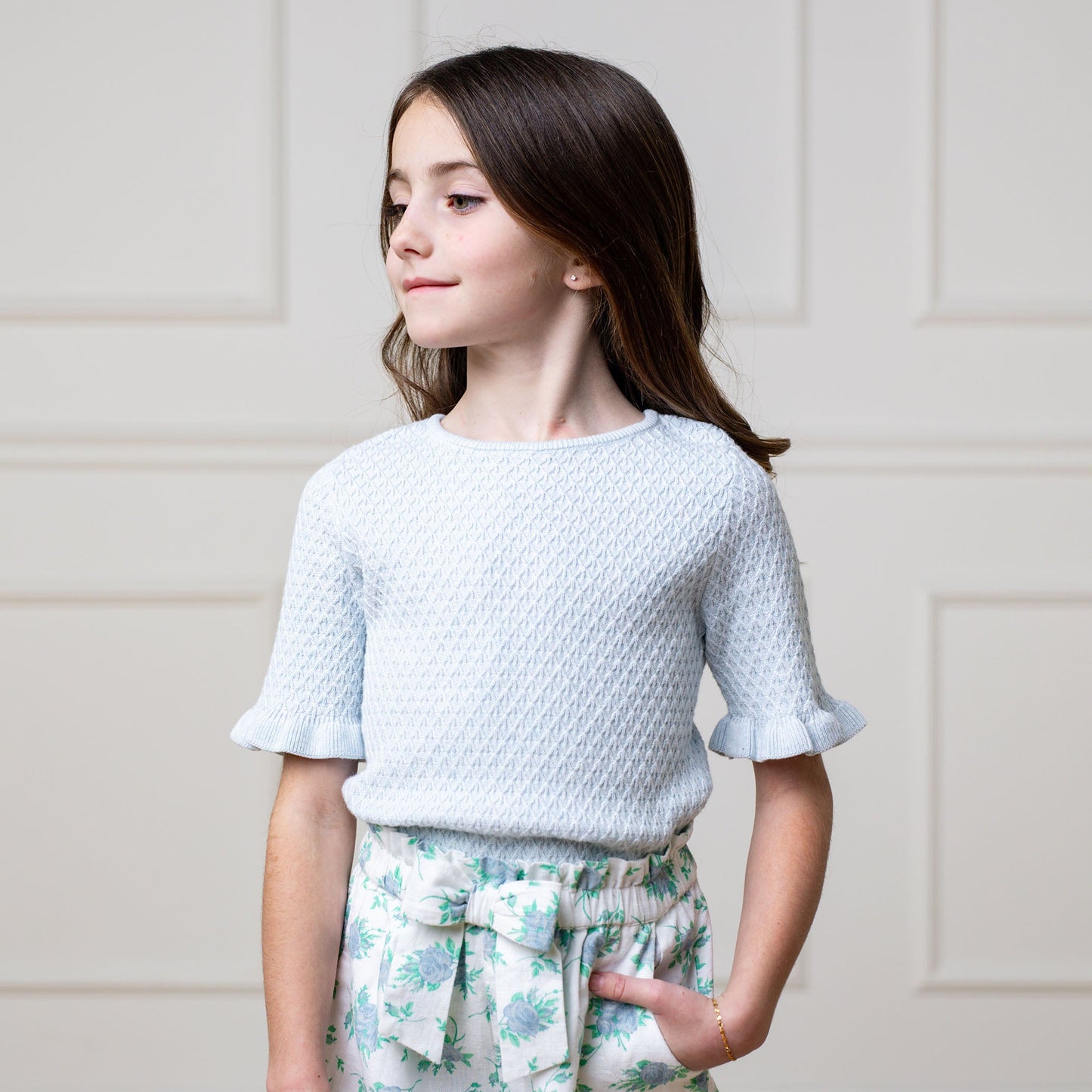 Organic Ruffle Edge Sweater Top