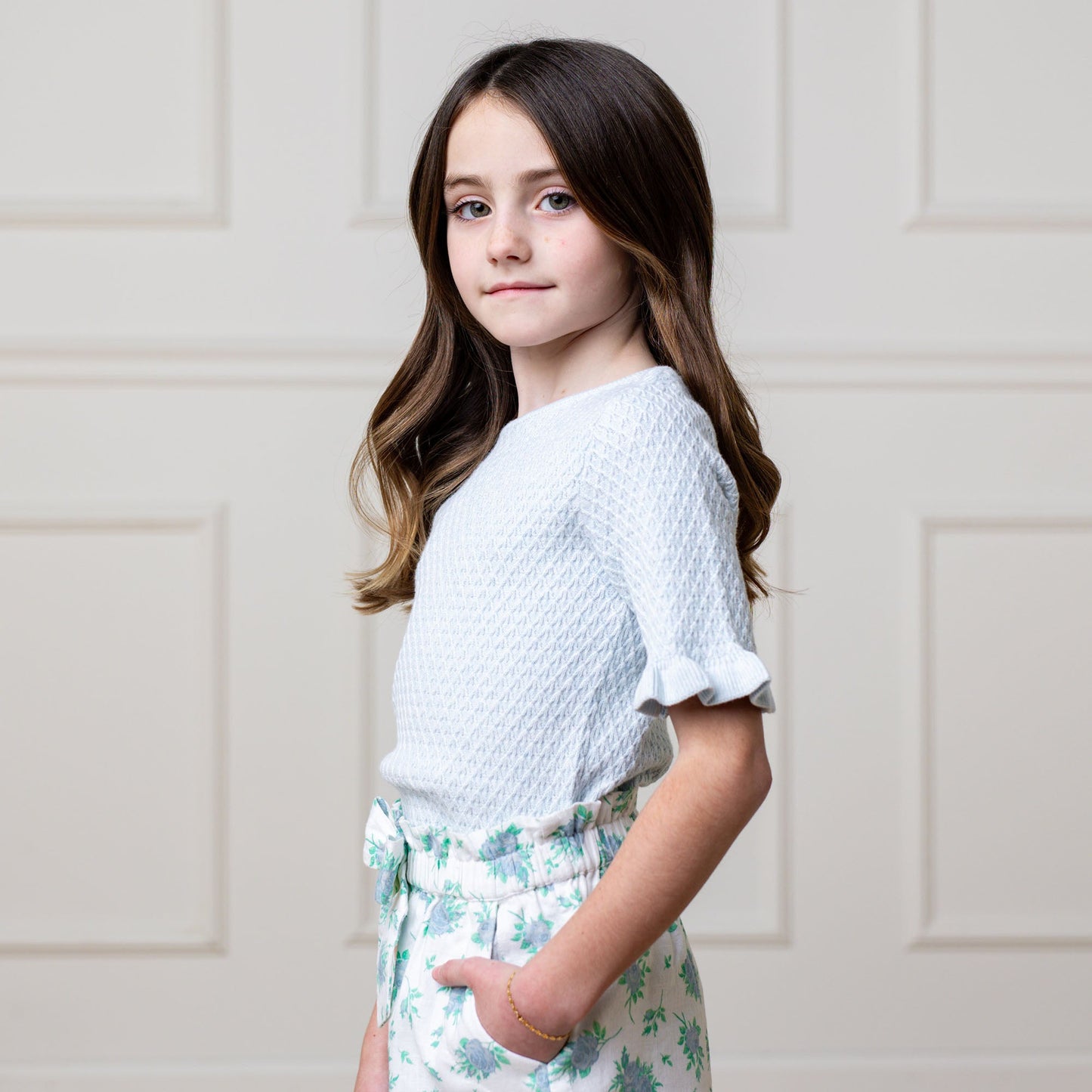 Organic Ruffle Edge Sweater Top