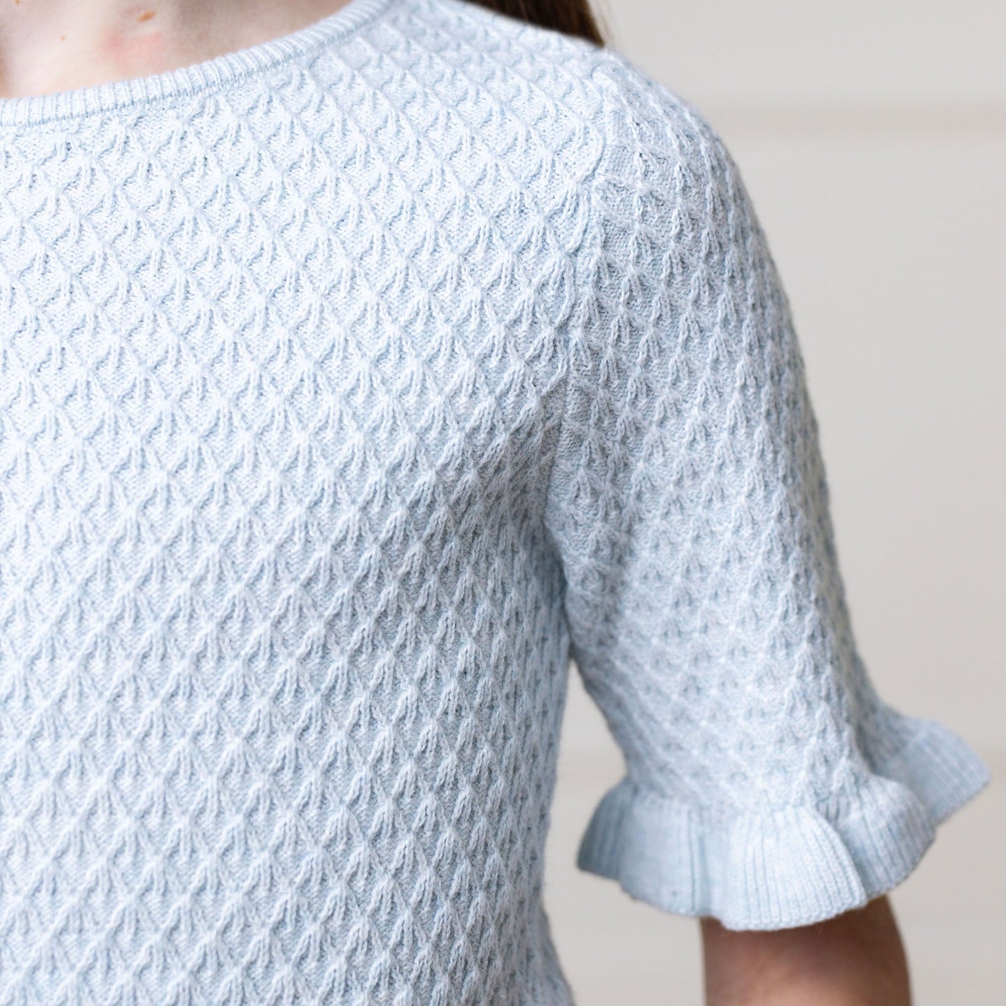 Organic Ruffle Edge Sweater Top