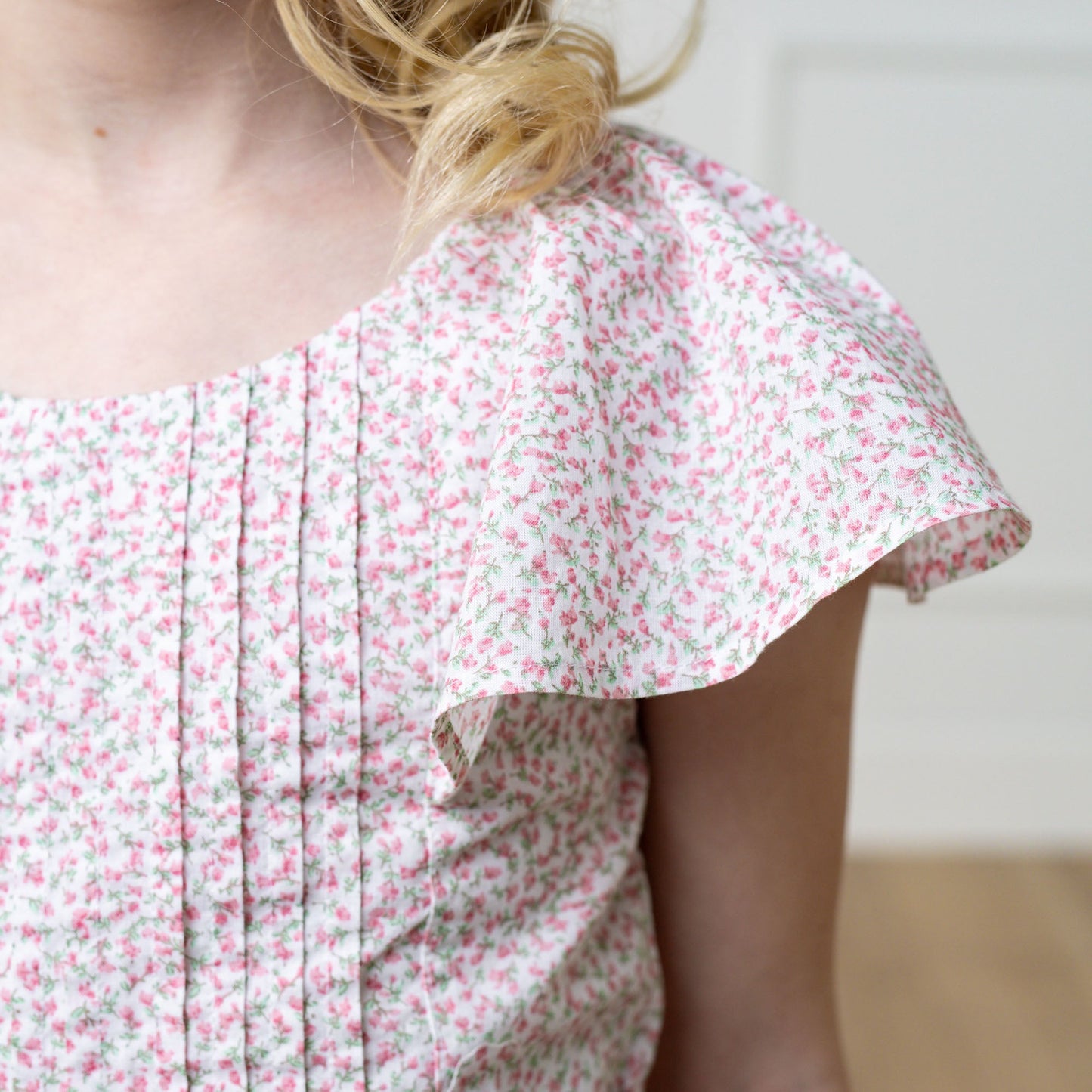 Organic Flutter Sleeve Pintuck Jumpsuit