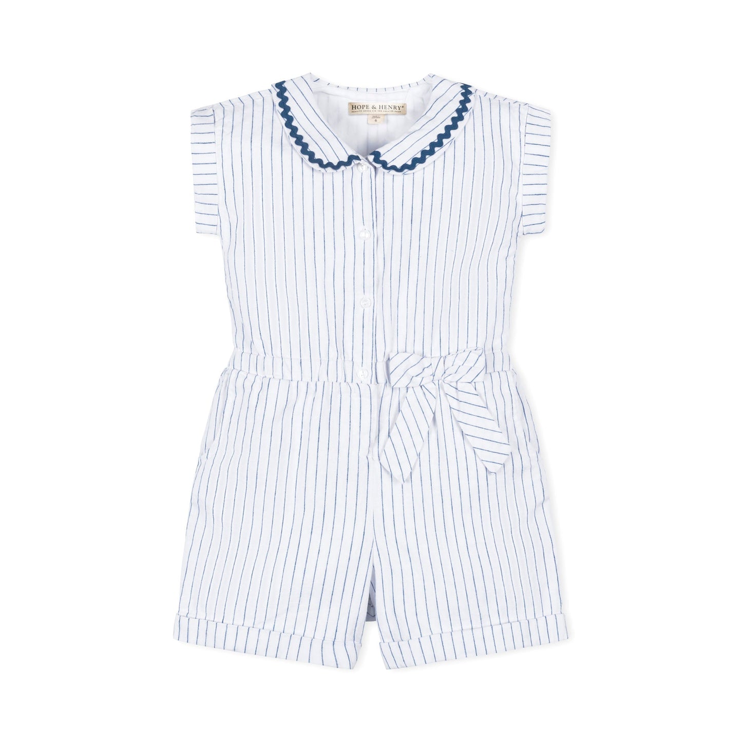 Linen Collared Button Front Romper