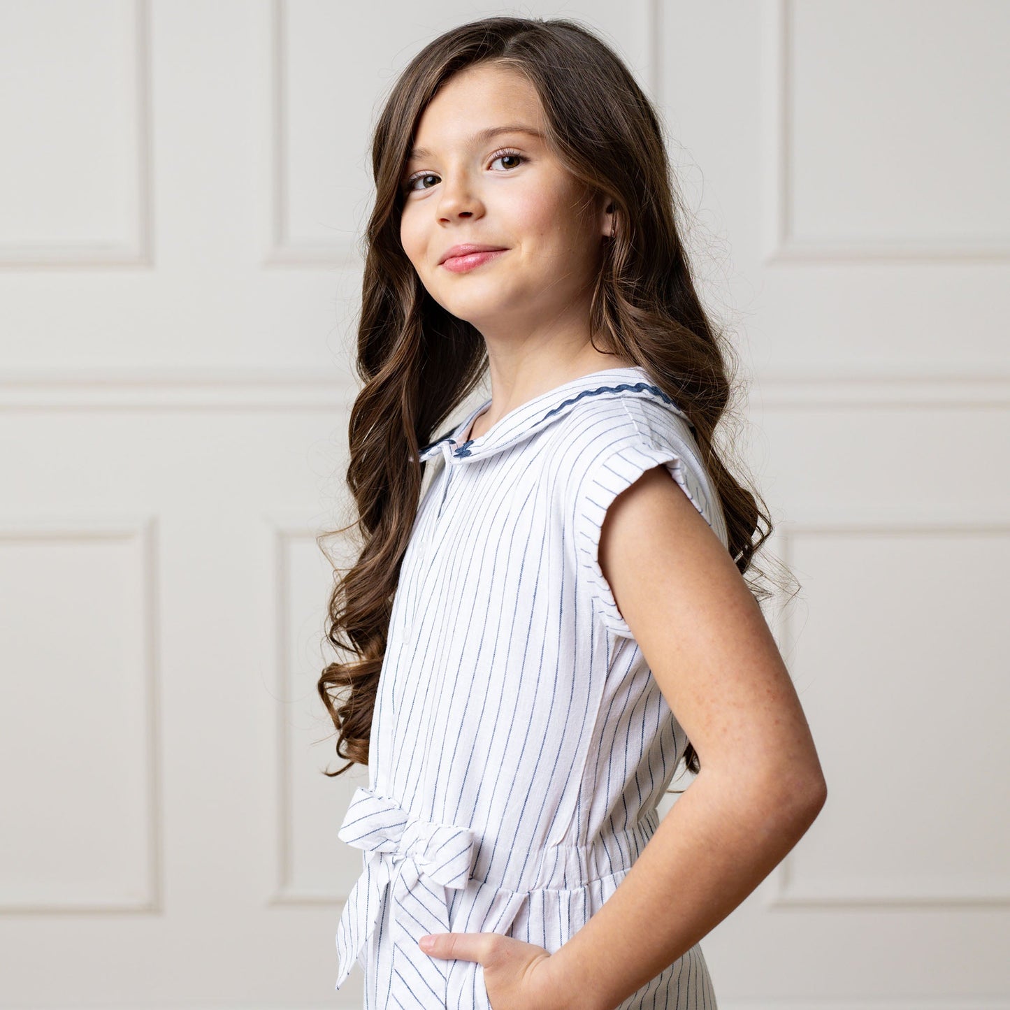Linen Collared Button Front Romper
