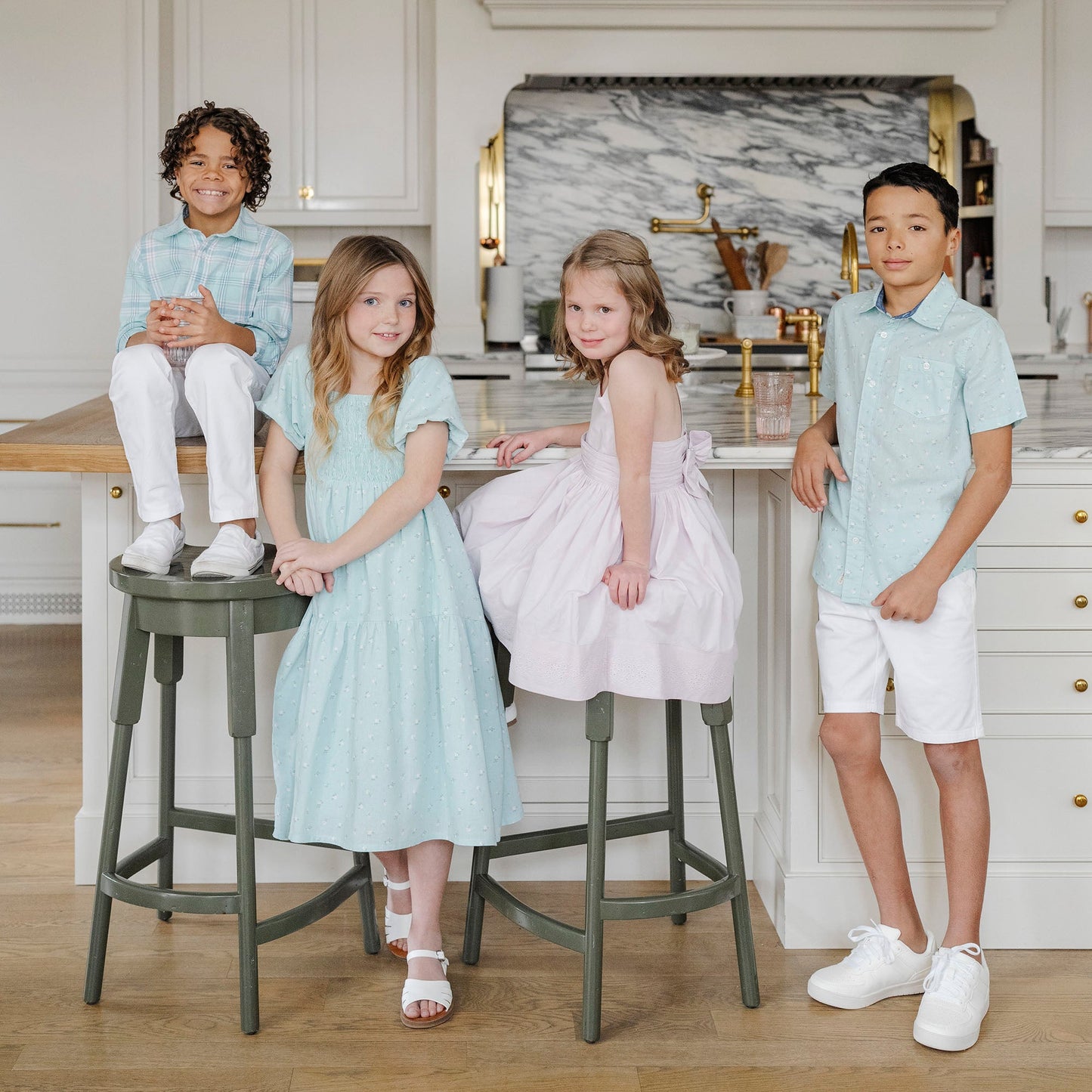 Smocked Bubble Sleeve Dress