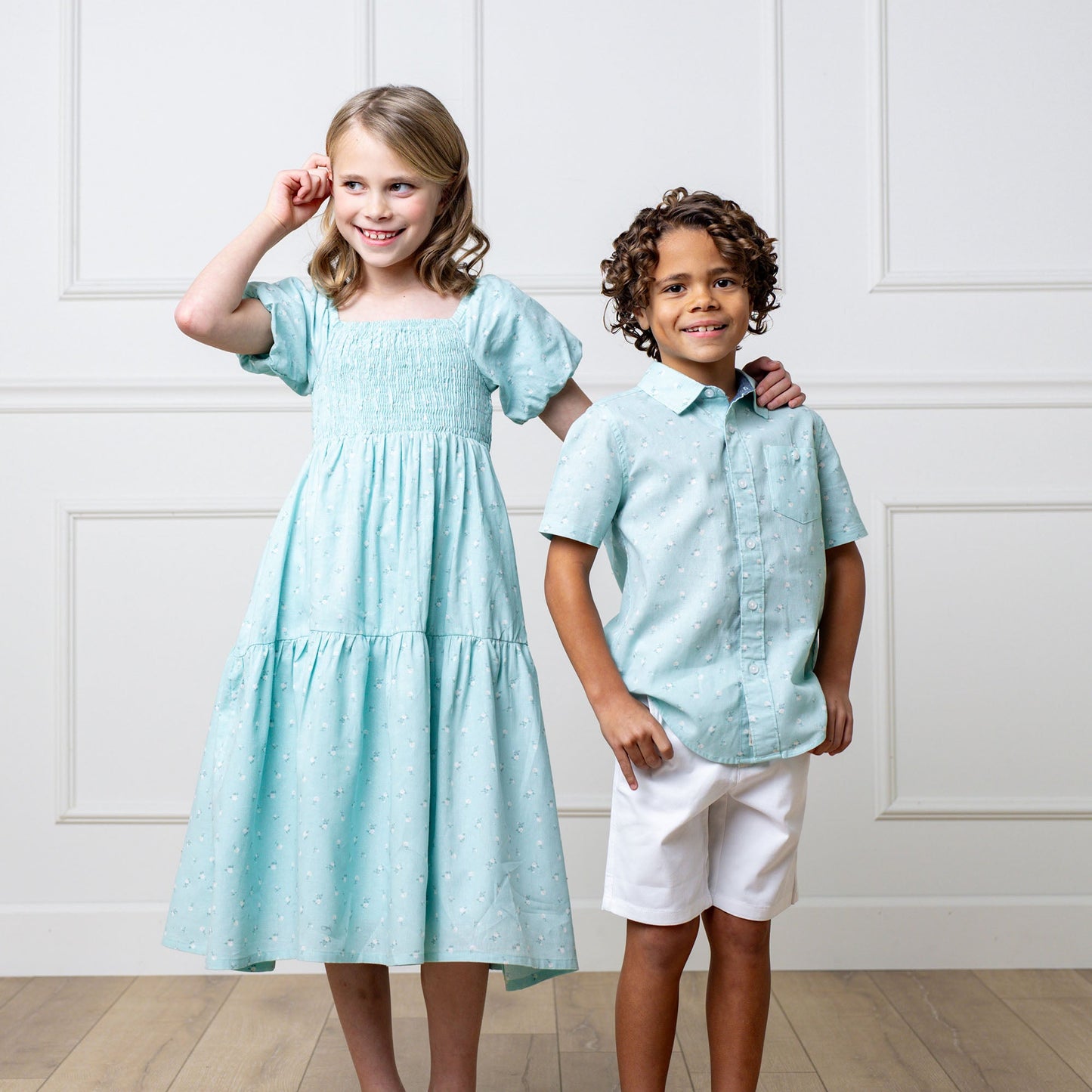 Smocked Bubble Sleeve Dress