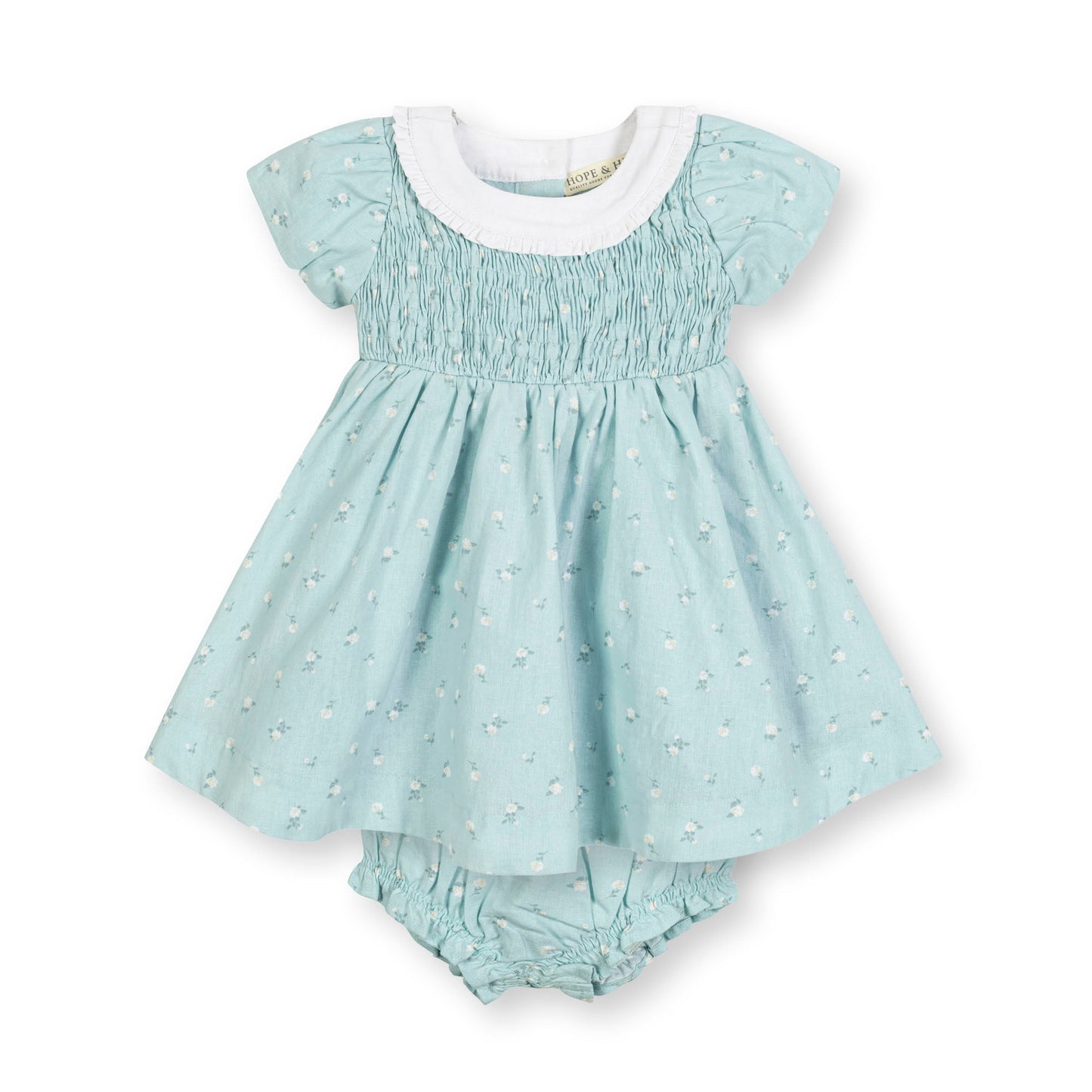 Linen Ruffle Collar Dress