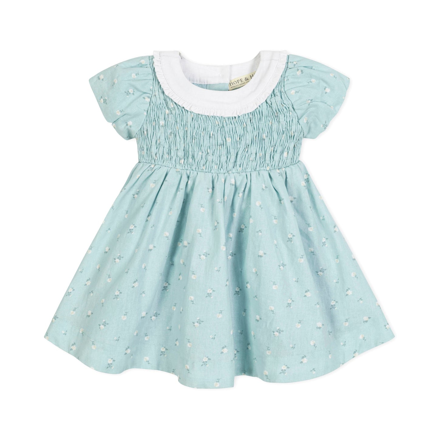 Linen Ruffle Collar Dress