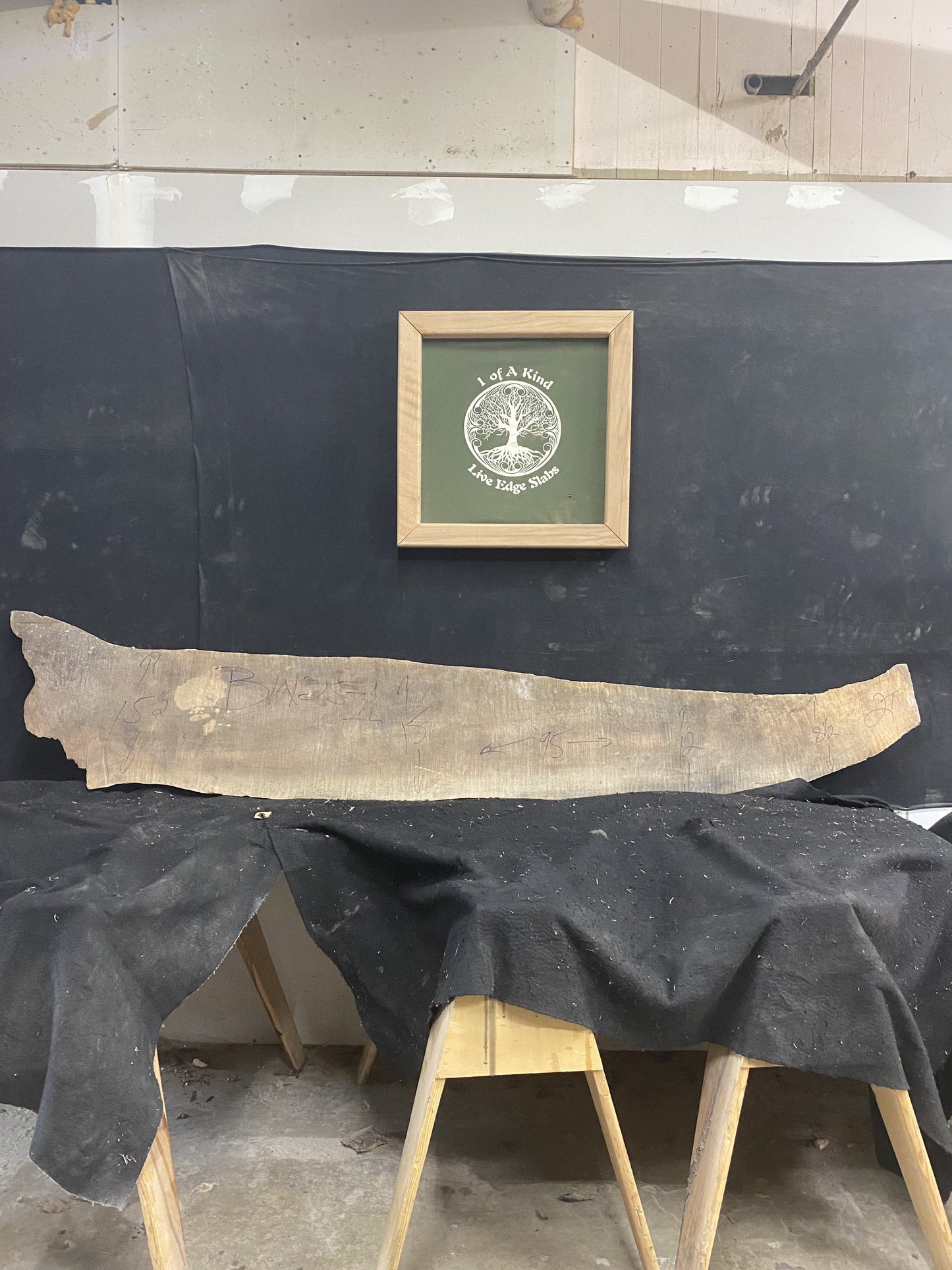 Live Edge Black Walnut Slab 95"Lx8 1/2-15 1/2"Wx2"T