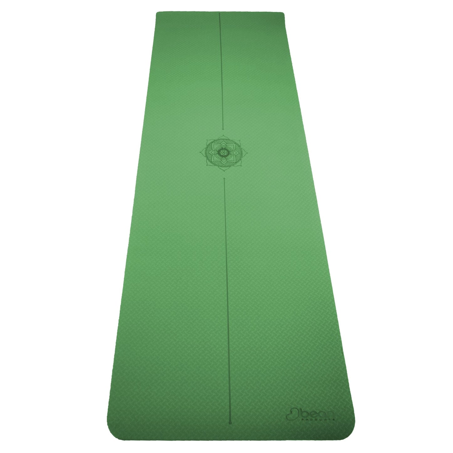 SuperLite TPE Yoga Mat - Laser Symmetry Line with Energy Centering Mandala, Extra Thick Cushioned Comfort and Textured Grip Surface