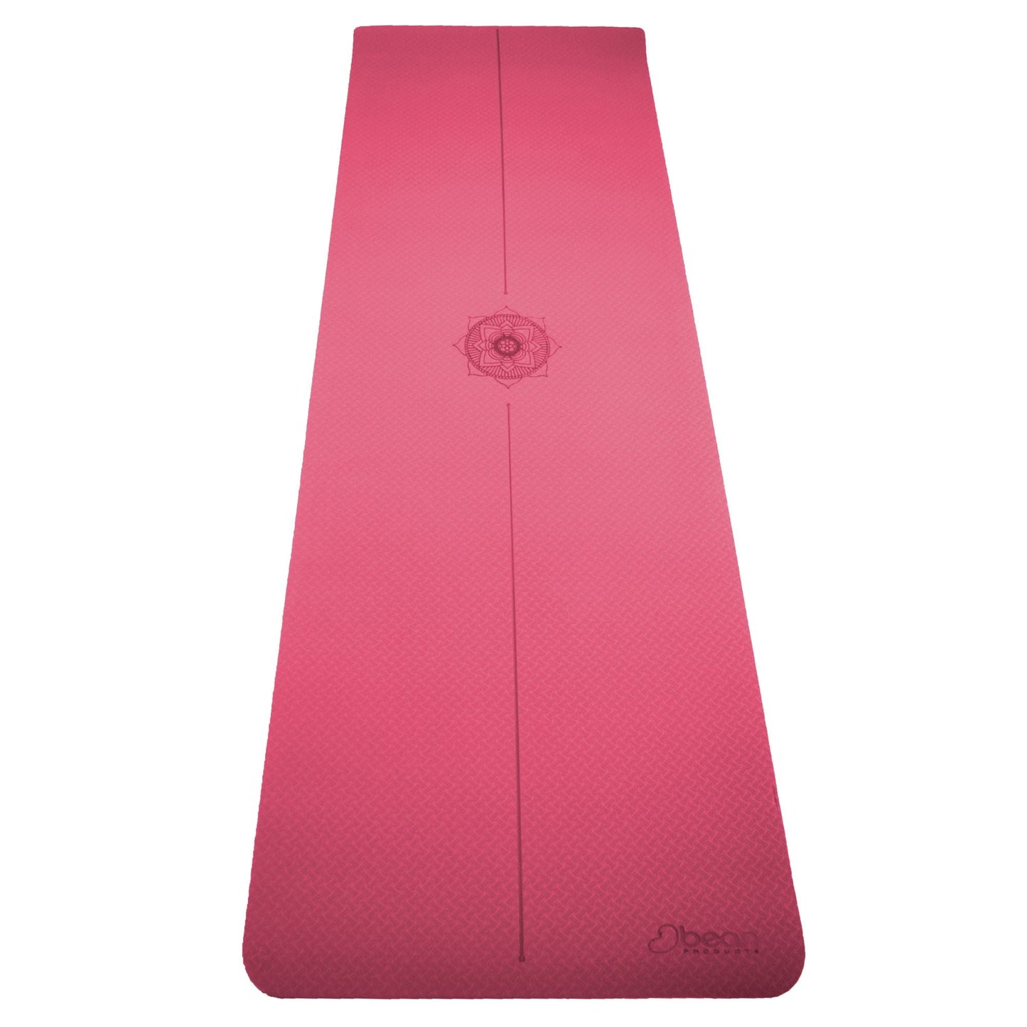 SuperLite TPE Yoga Mat - Laser Symmetry Line with Energy Centering Mandala, Extra Thick Cushioned Comfort and Textured Grip Surface