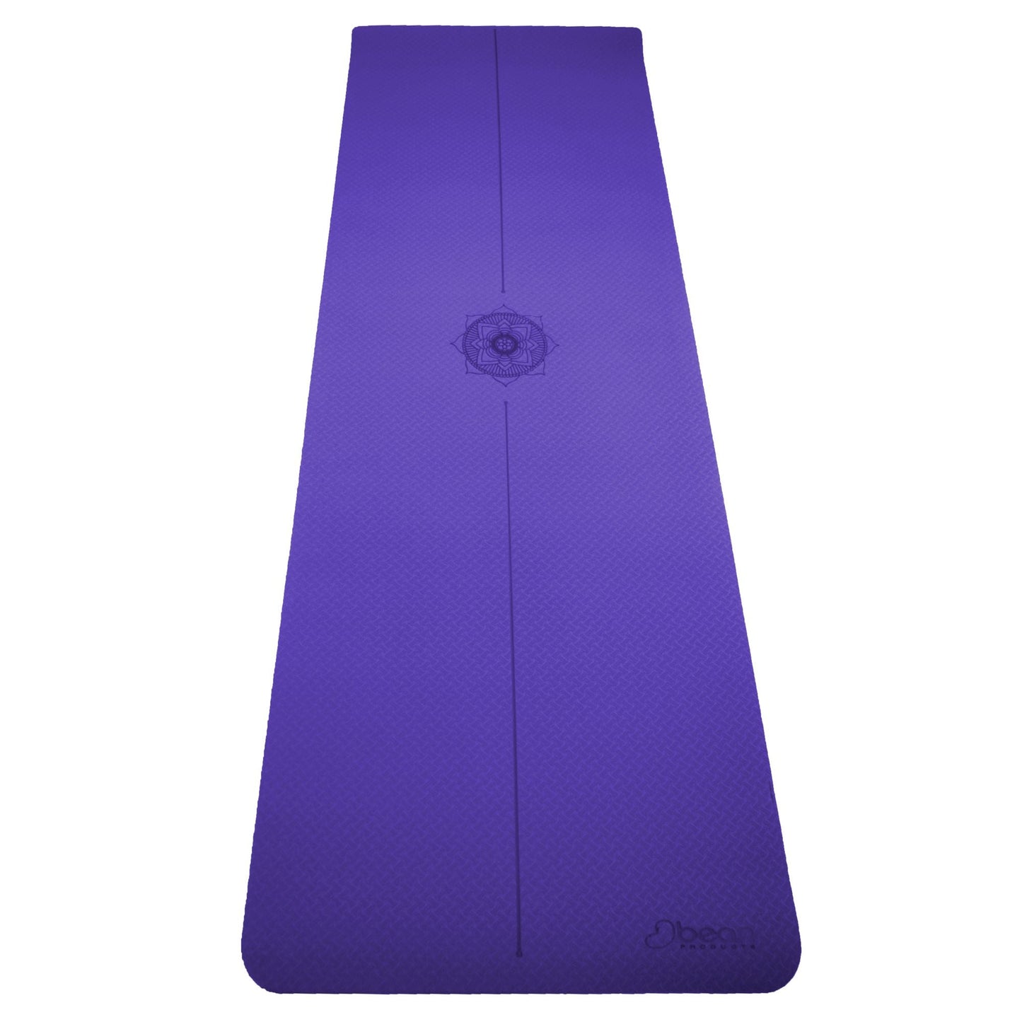 SuperLite TPE Yoga Mat - Laser Symmetry Line with Energy Centering Mandala, Extra Thick Cushioned Comfort and Textured Grip Surface