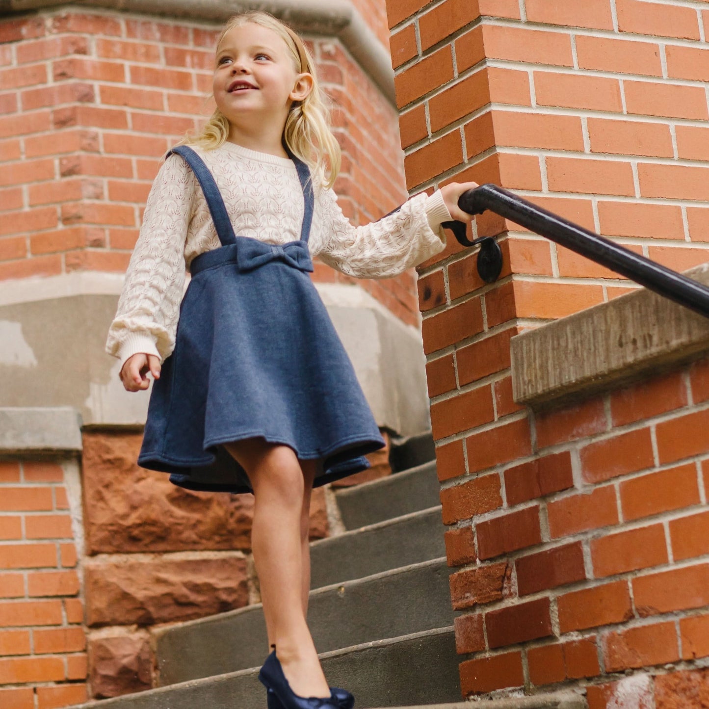 Fleece Bow Front Suspender Skirt - Baby
