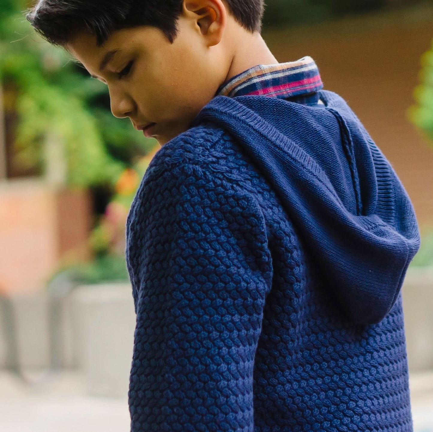 Hooded Half Zip Organic Sweater