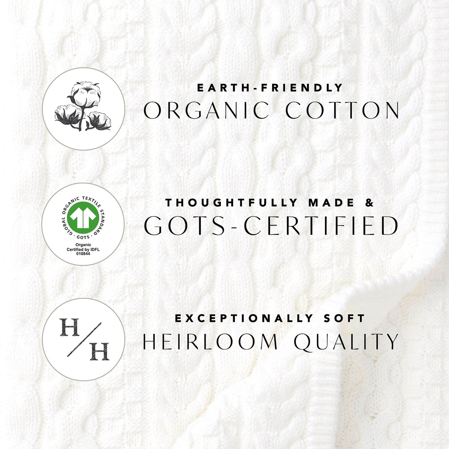 Organic Shawl Collar Cable Sweater - Baby