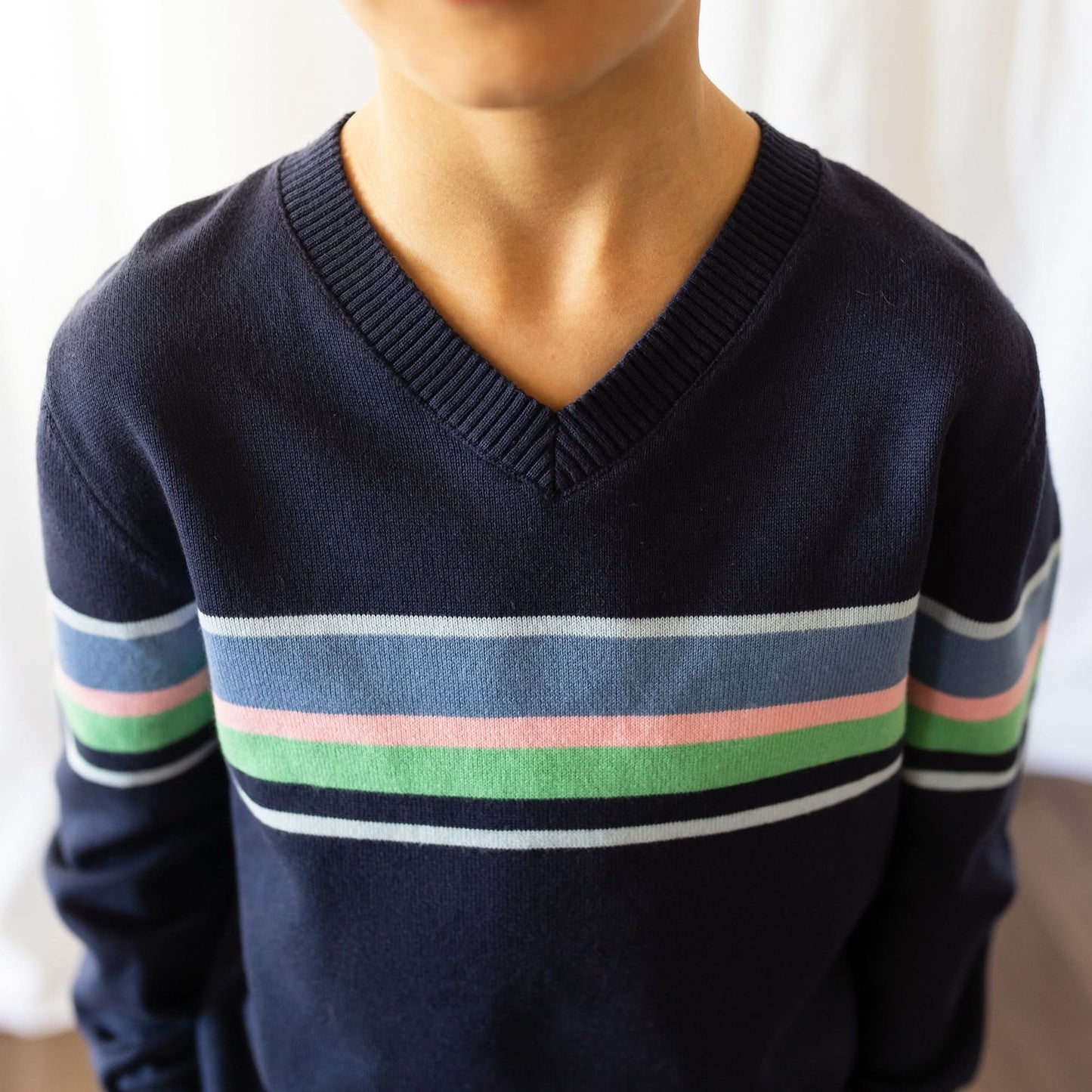 Fine Gauge Organic V-Neck Sweater - Baby