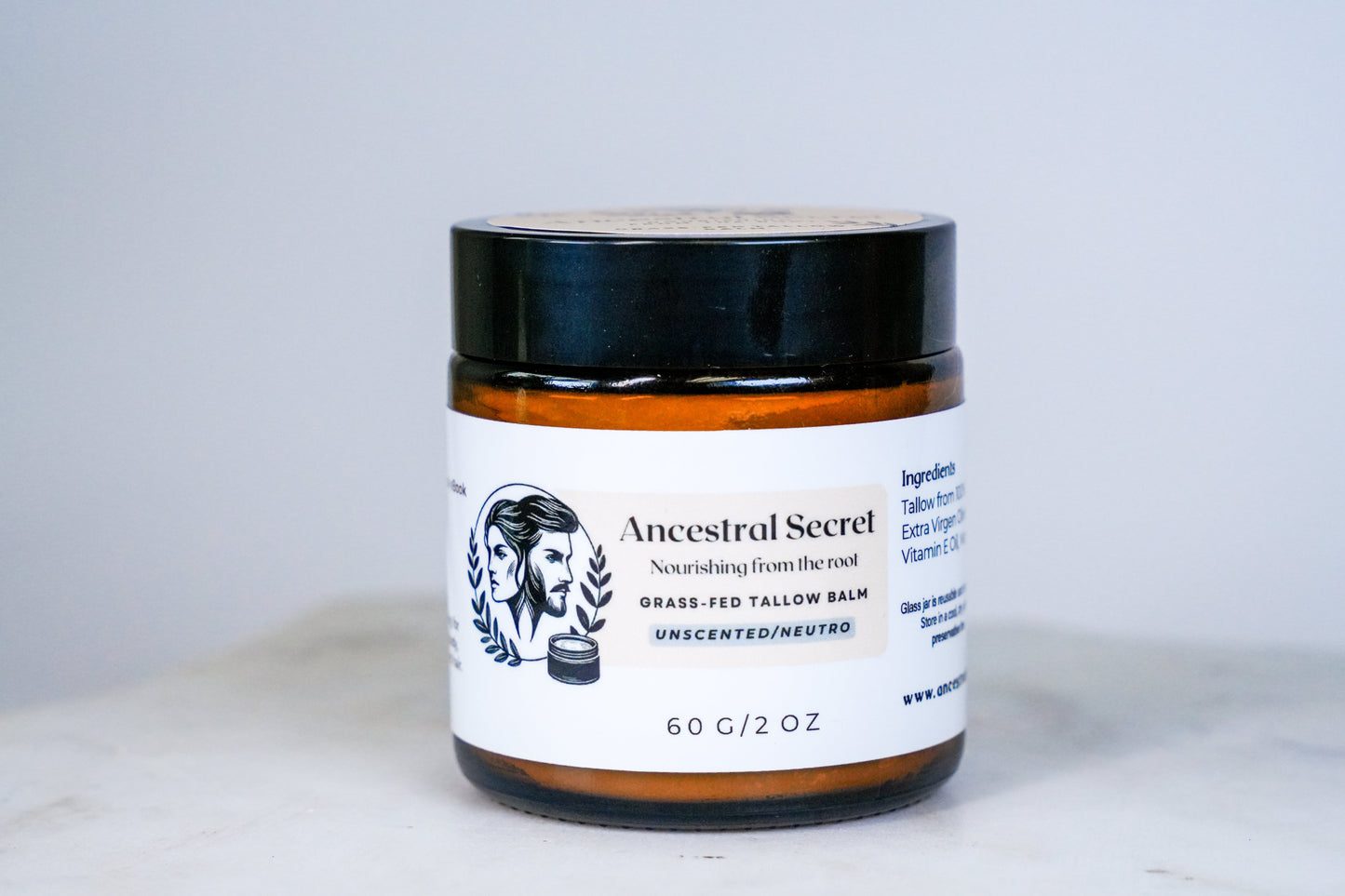 Unscented tallow balm for sensitive skin - 0.55 Oz | 2 Oz