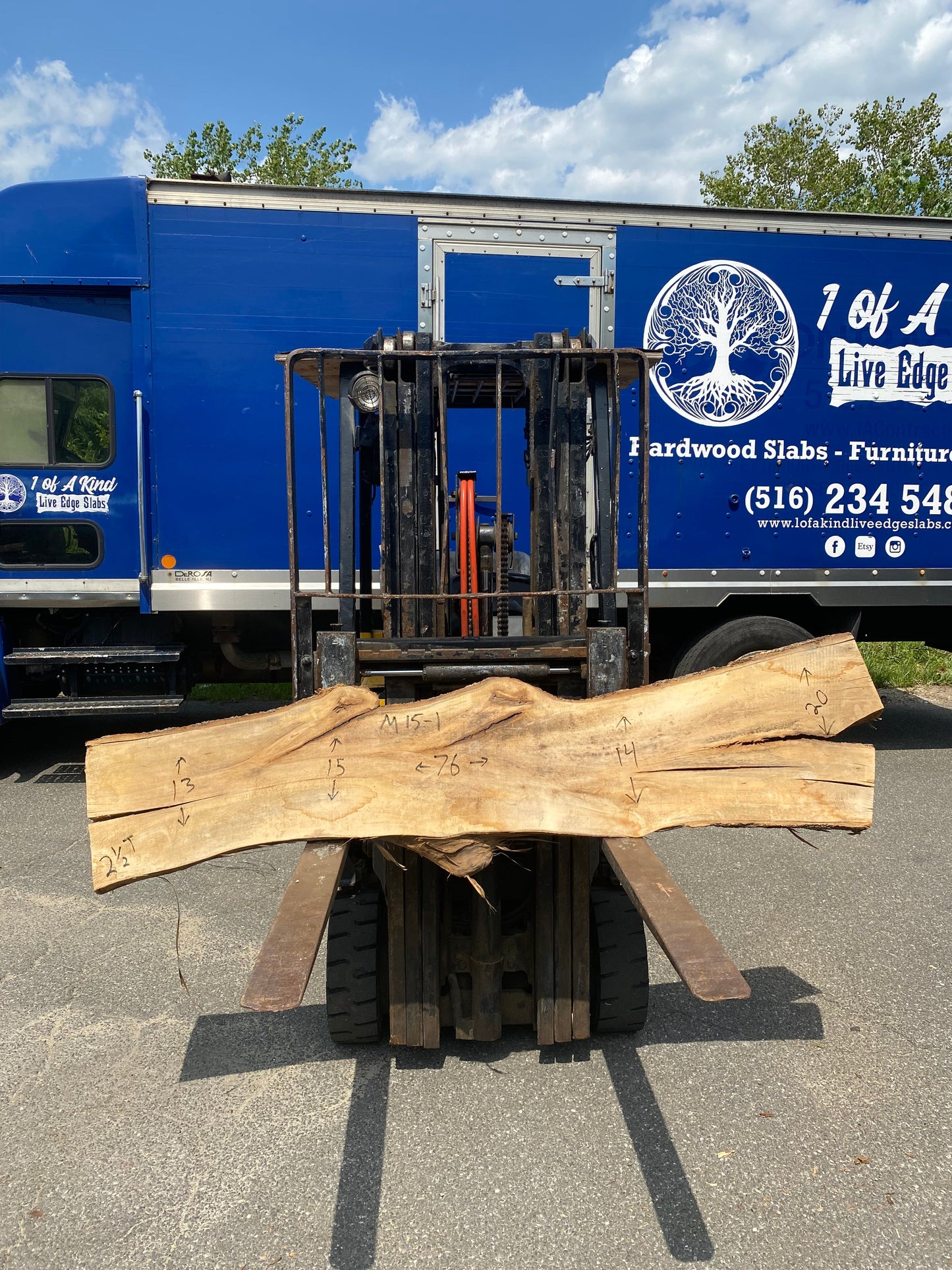 Live Edge Maple Slab 76"Lx13-20"Wx2.5"T
