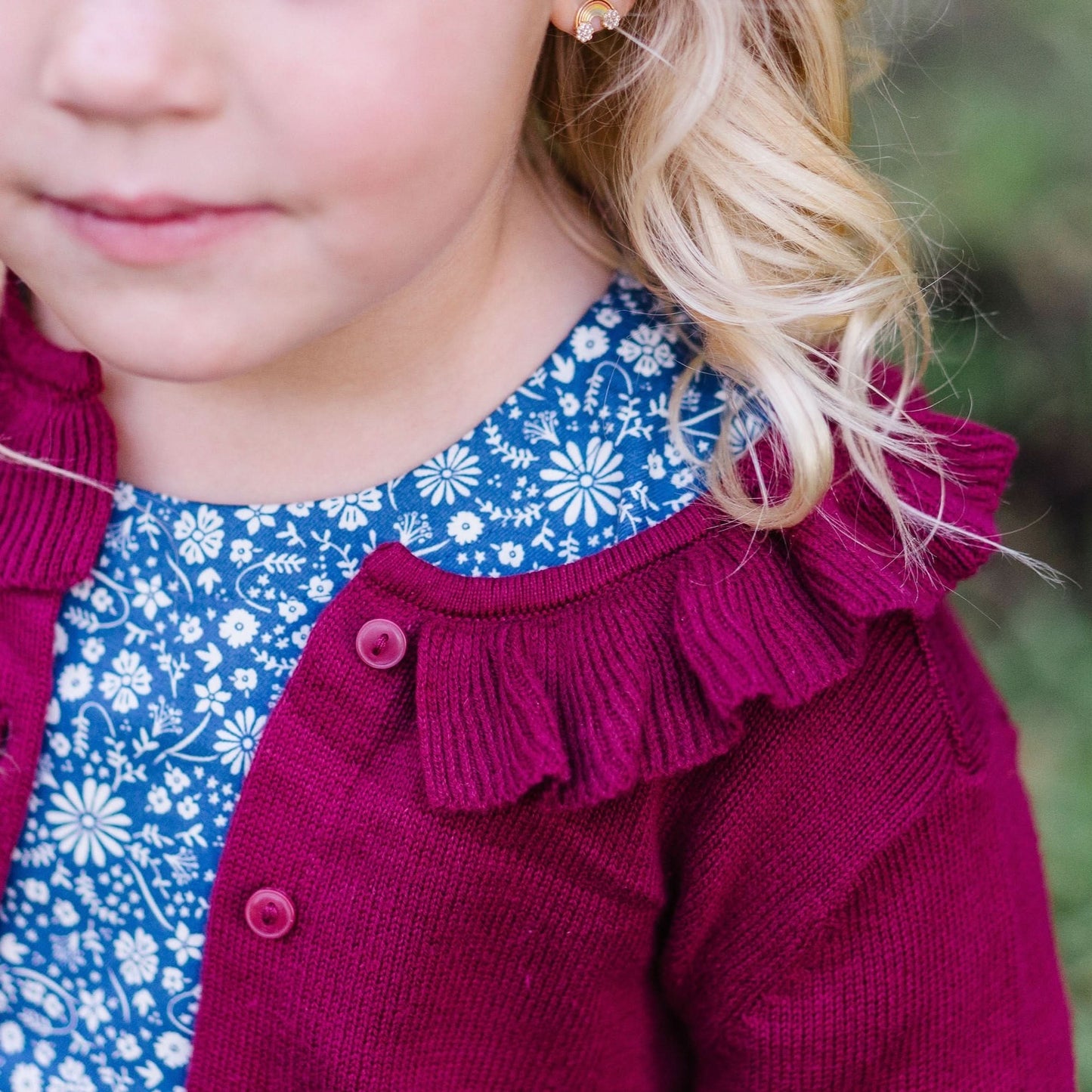 Organic Ruffle Collar Cardigan - Baby