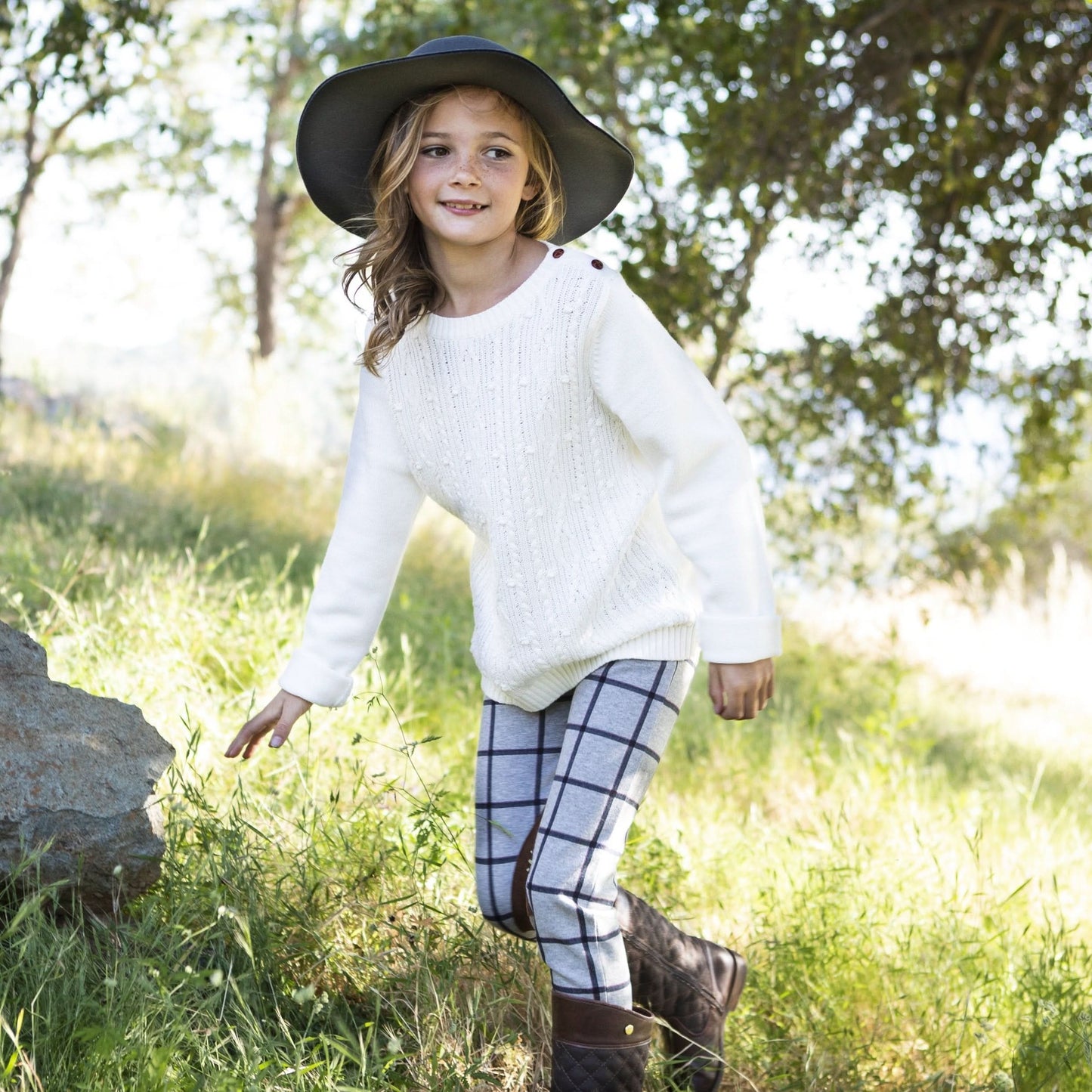 Cable Button Sweater - Baby Girl